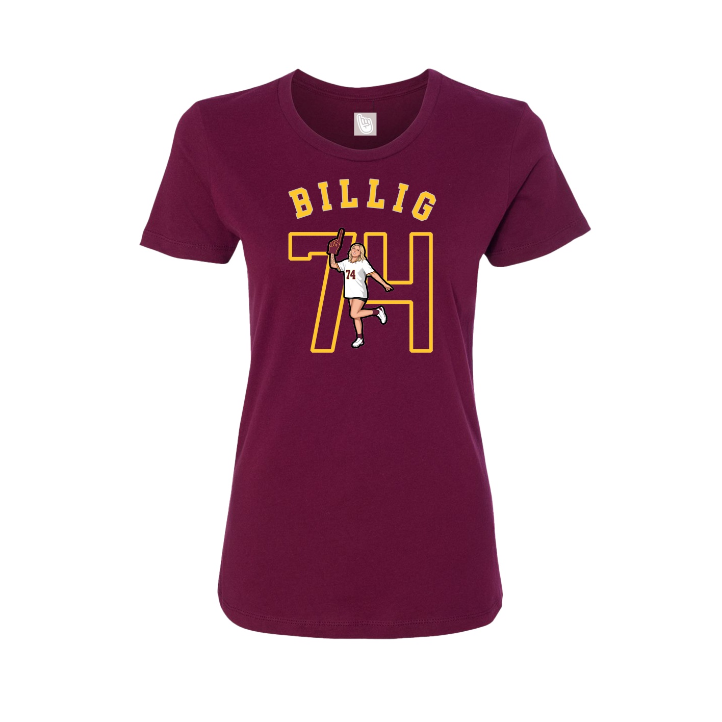 Fitted Women's Tee — Shirsey Arch in Maroon
