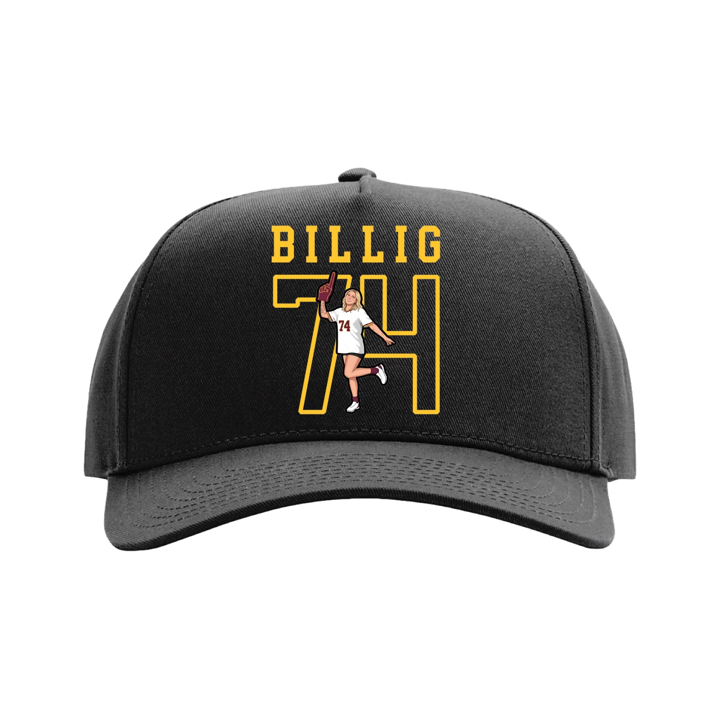 Full Fabric Five-Panel Champ Cap — Shirsey in Black