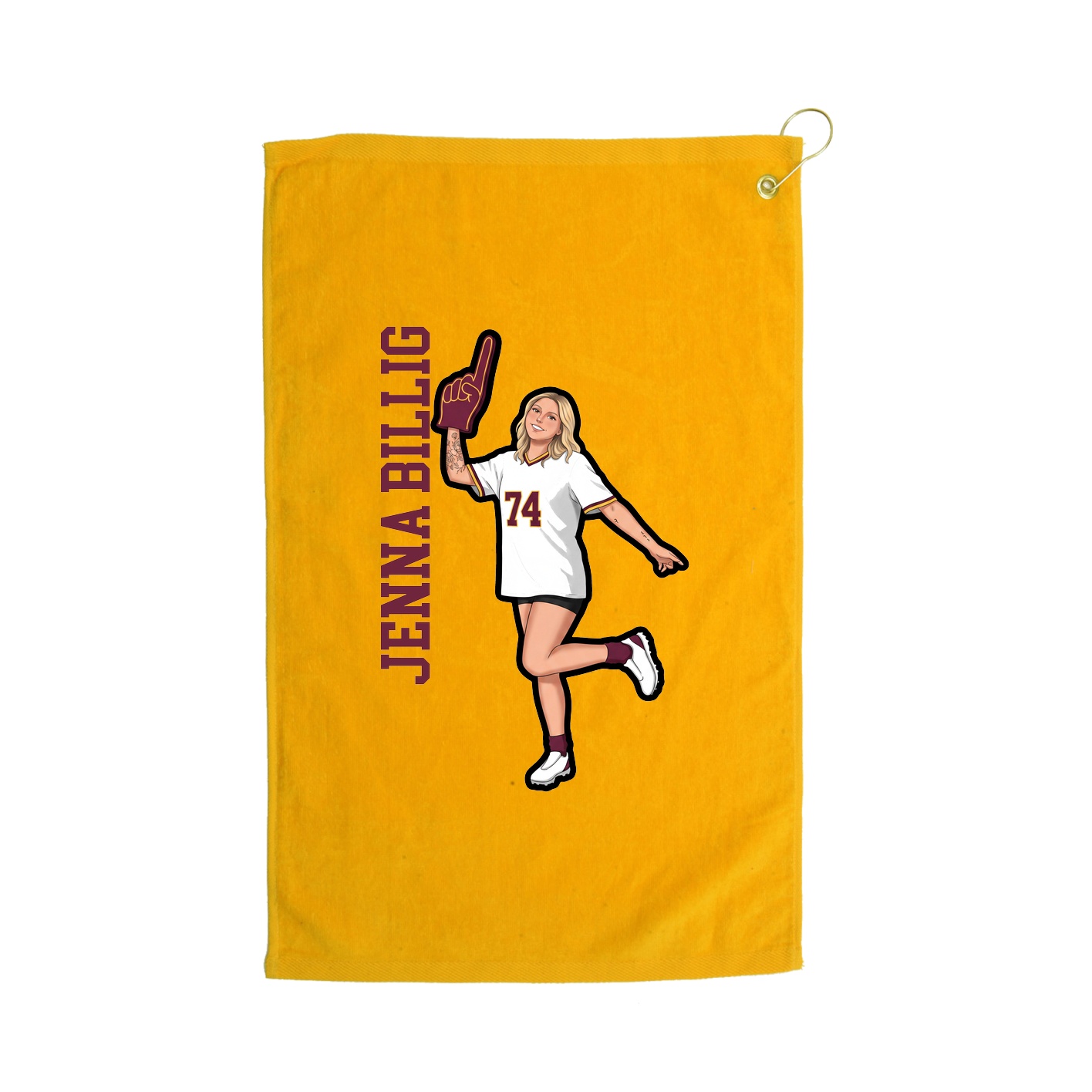 Golf Towel — Name Vertical in Gold