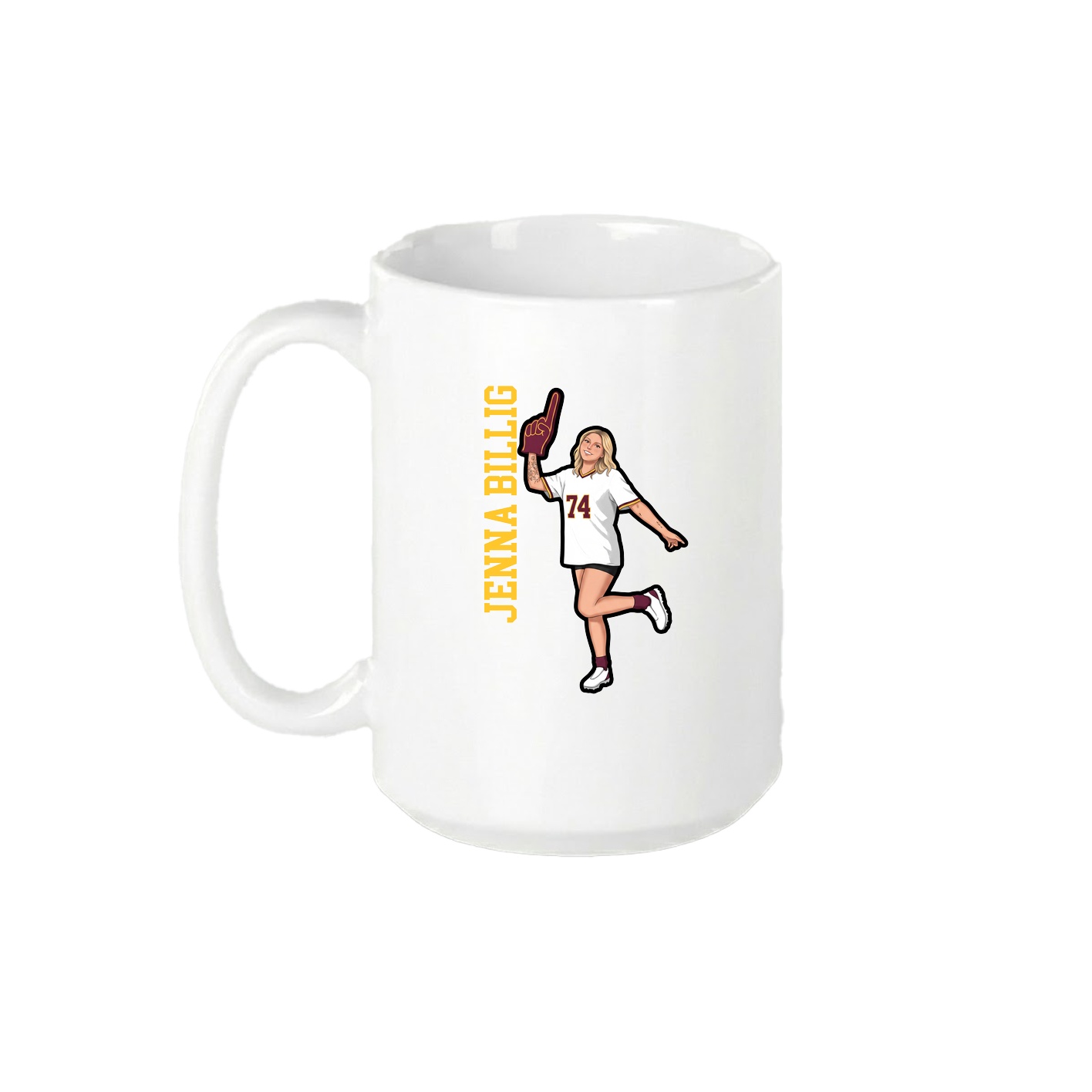 15oz Coffee Mug — Name Vertical in White