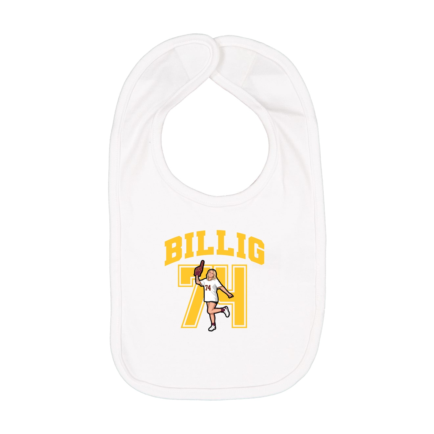 Infant Bib — Number in White