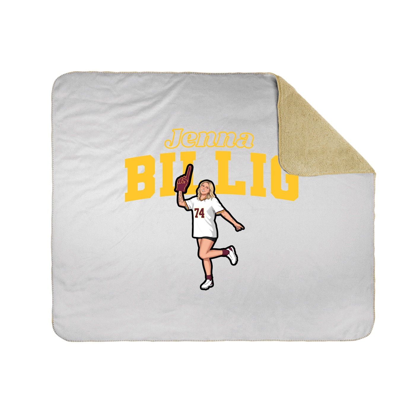 Throw Blanket — Name Arch in White