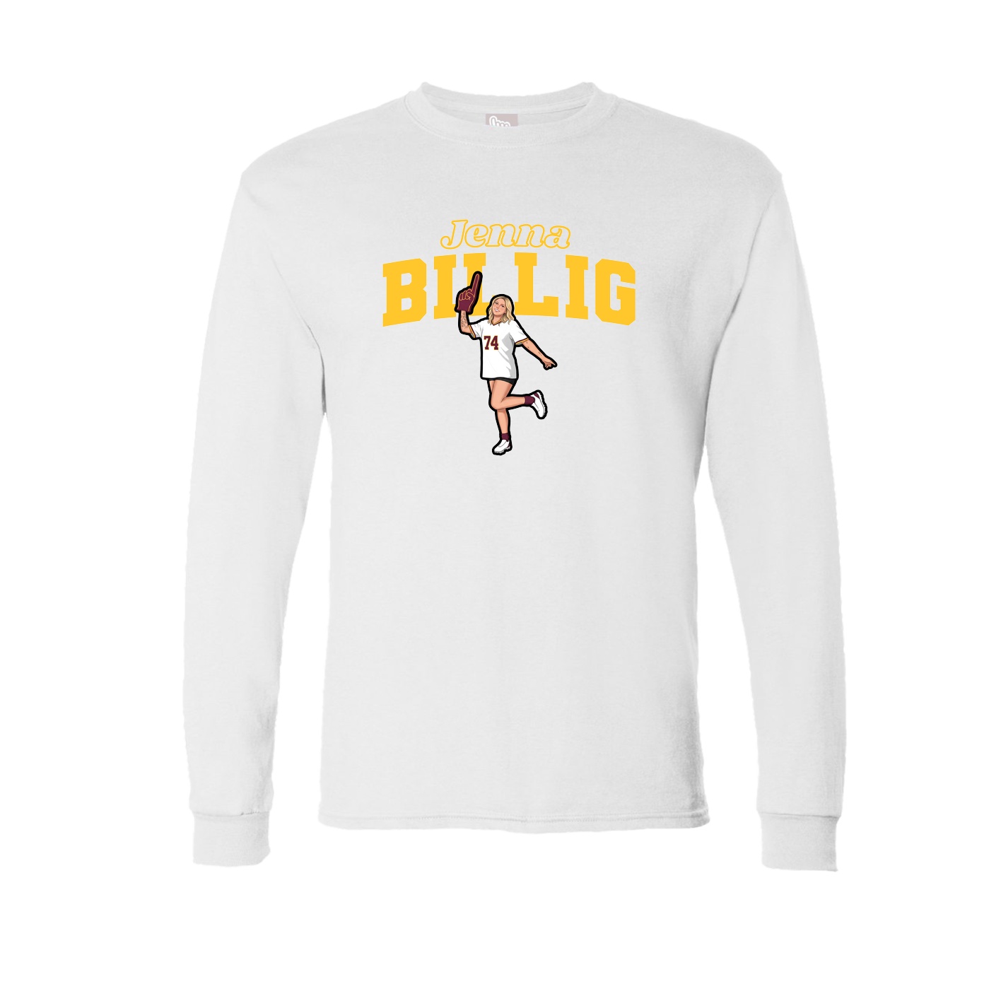 Long Sleeve Tee — Name Arch in White