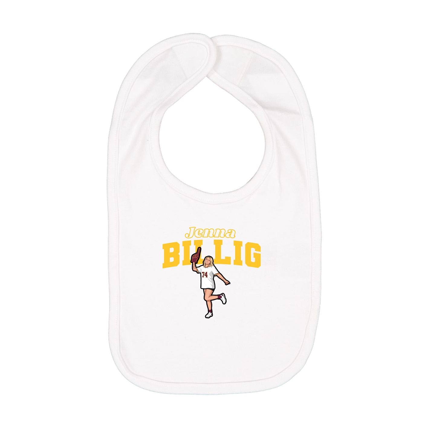 Infant Bib — Name Arch in White
