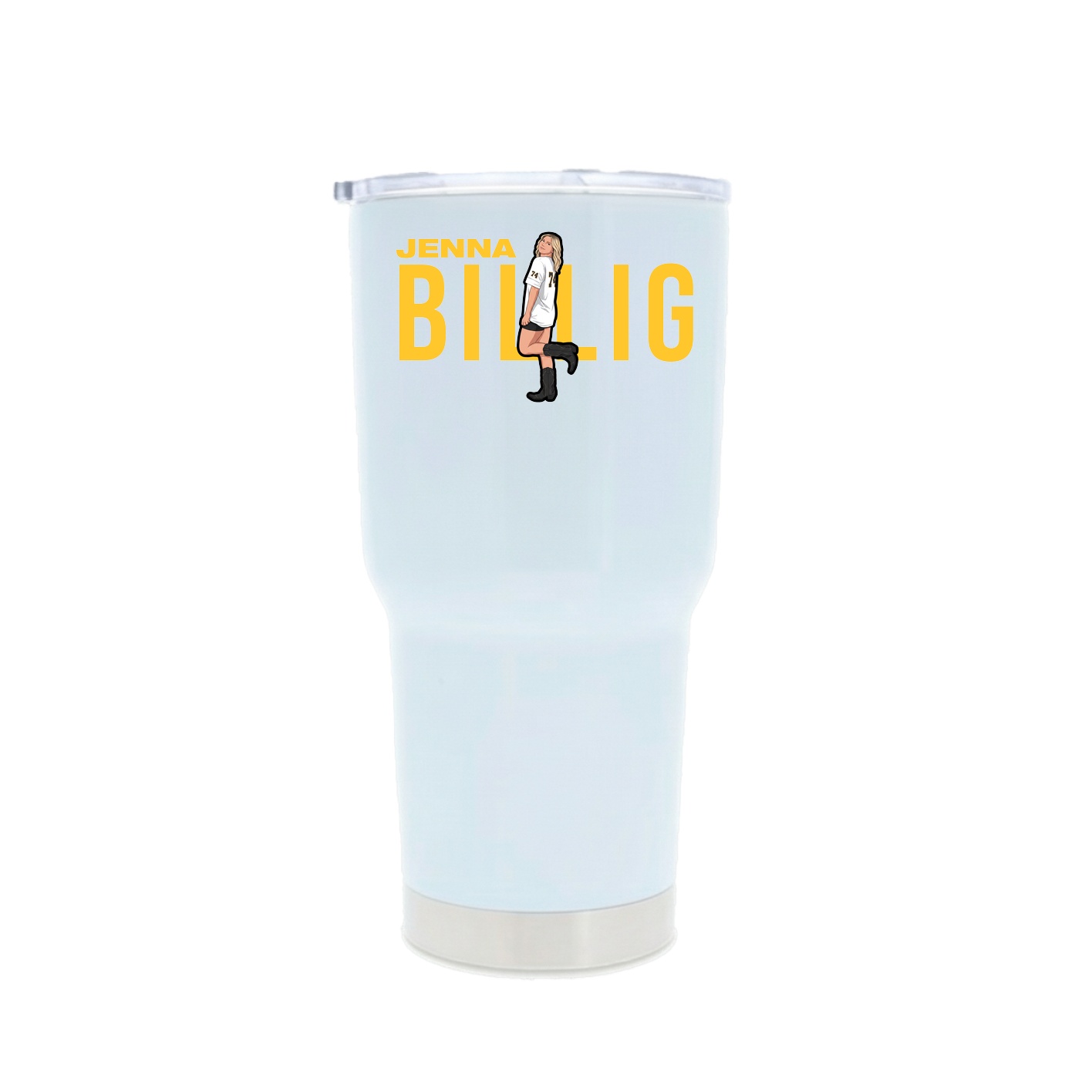 30oz Stainless Steel Tumbler — Player Name in White
