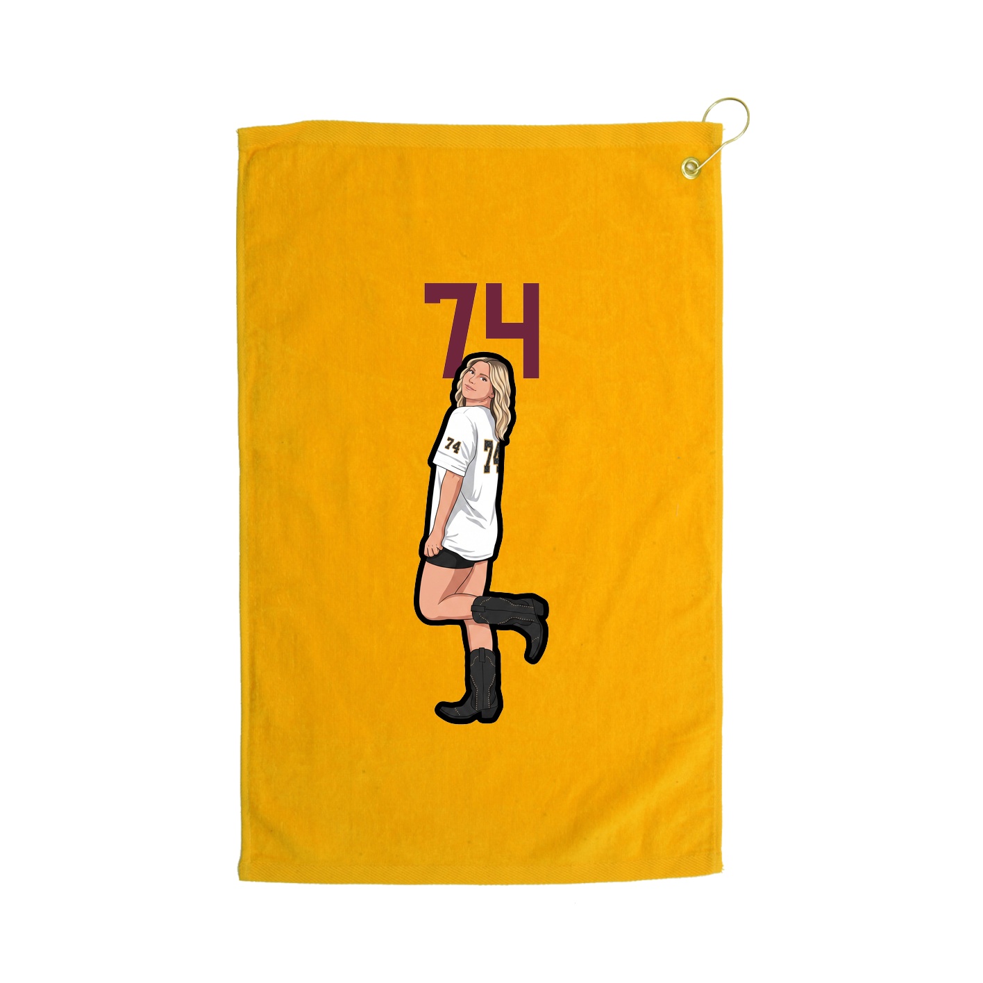 Golf Towel — Number Top in Gold