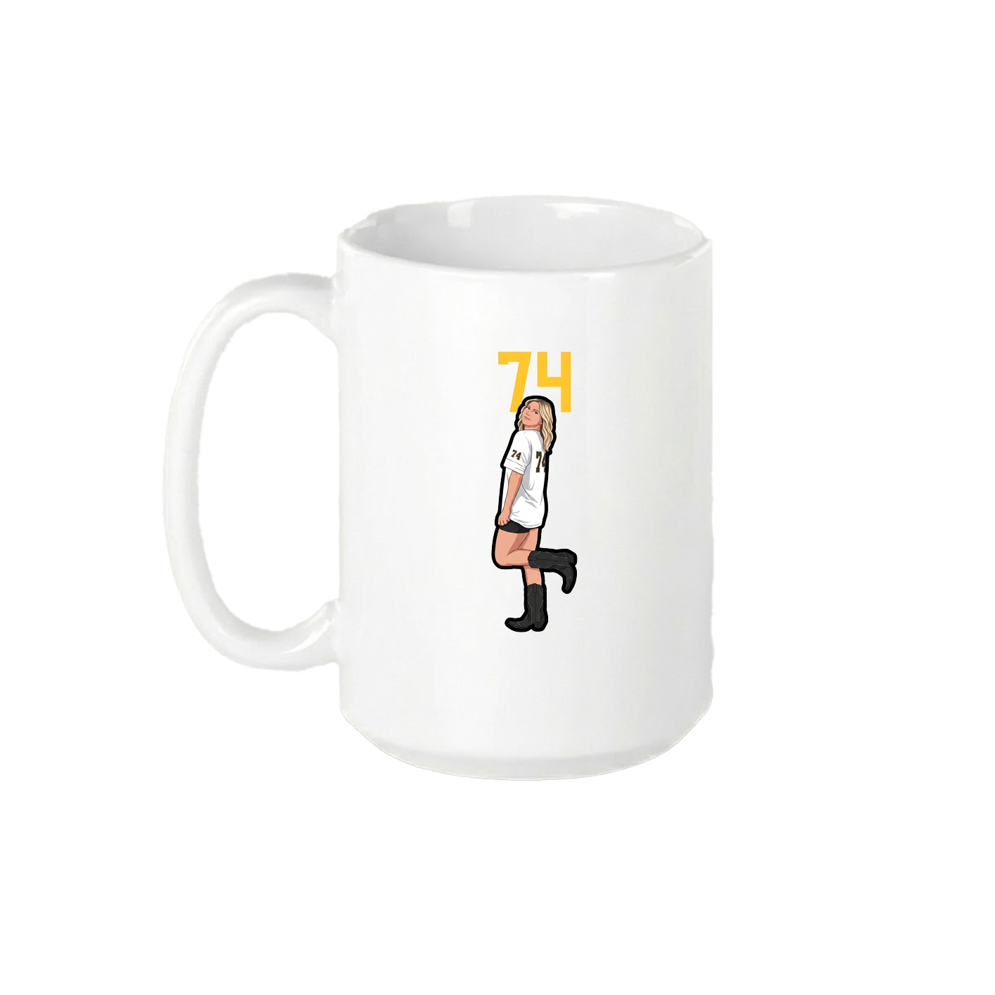 15oz Coffee Mug — Number Top in White
