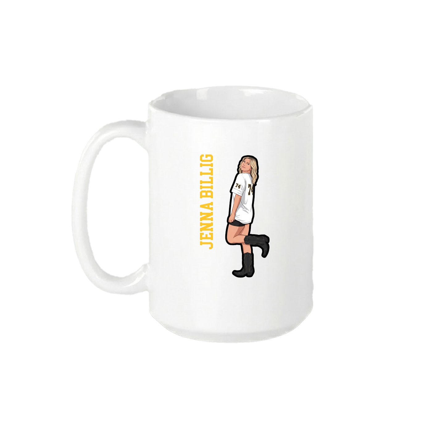 15oz Coffee Mug — Name Vertical in White