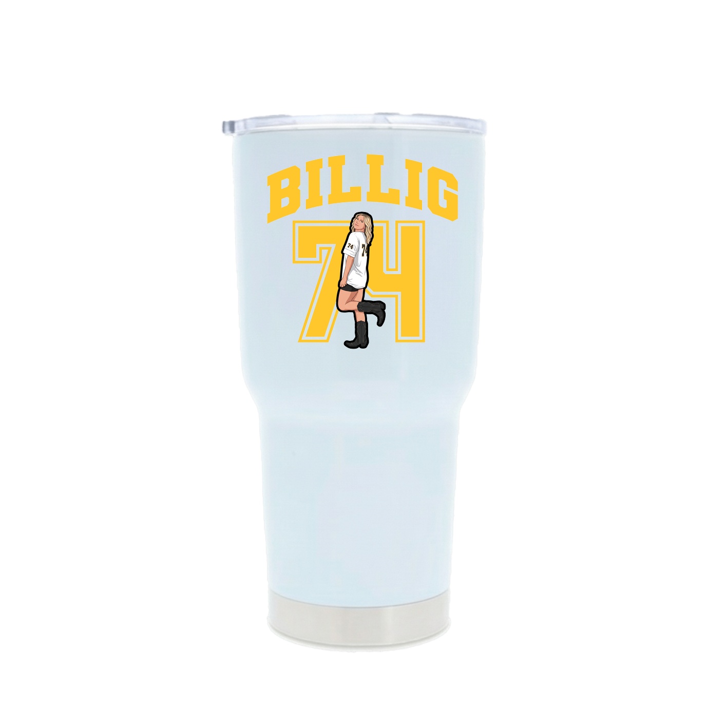 30oz Stainless Steel Tumbler — Number in White