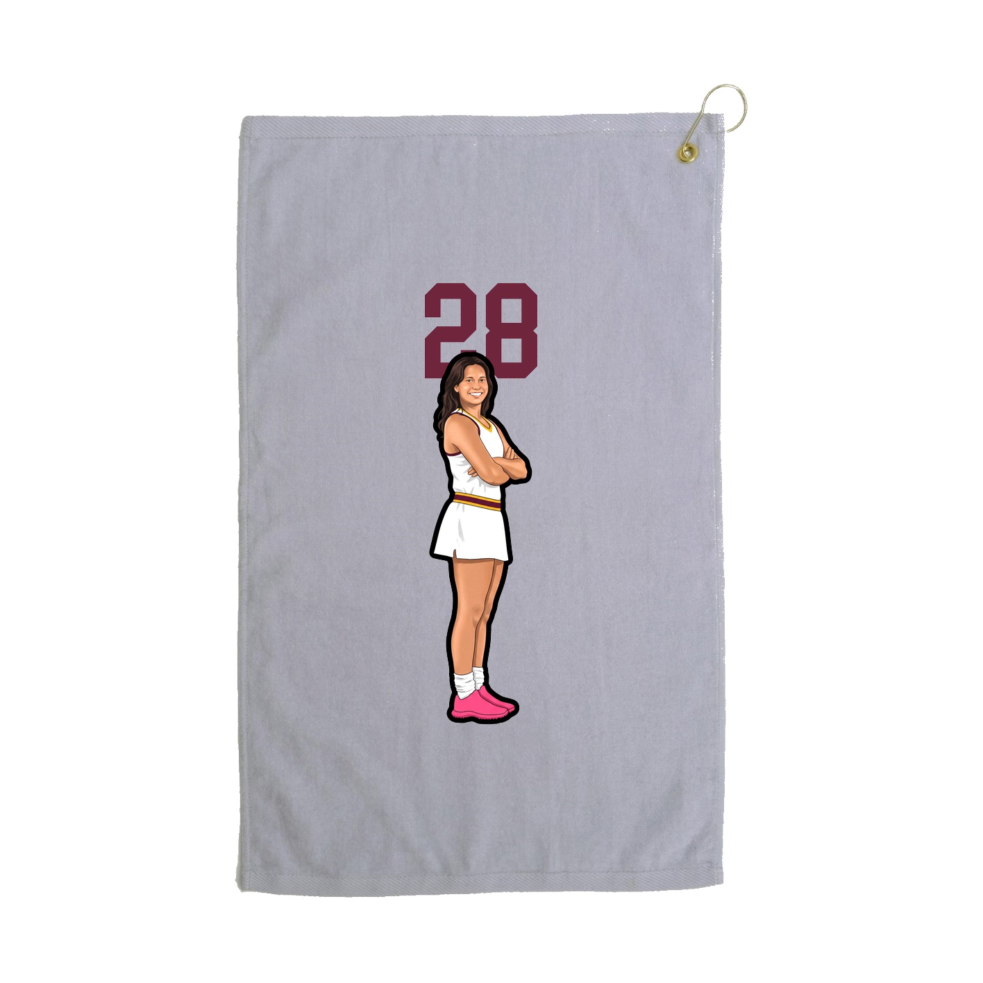 Golf Towel — Number Top in Grey