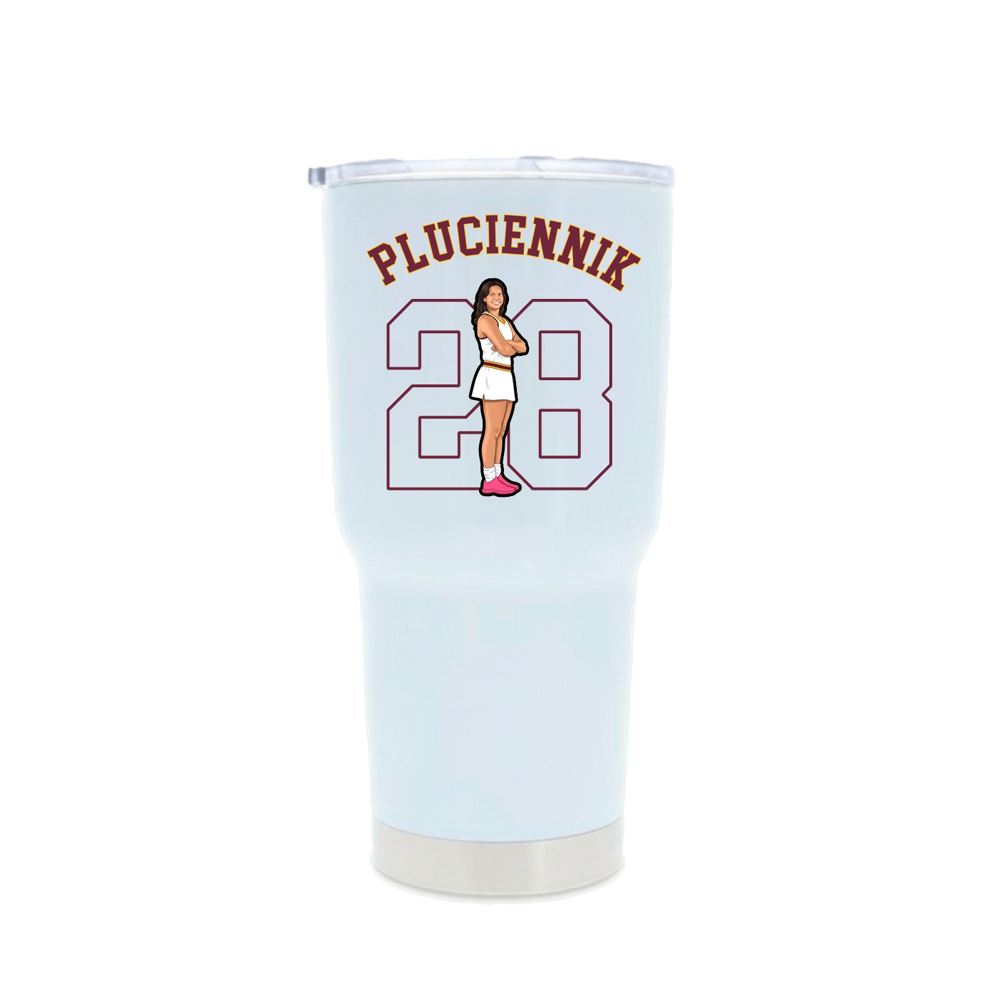 30oz Stainless Steel Tumbler — Shirsey Arch in White