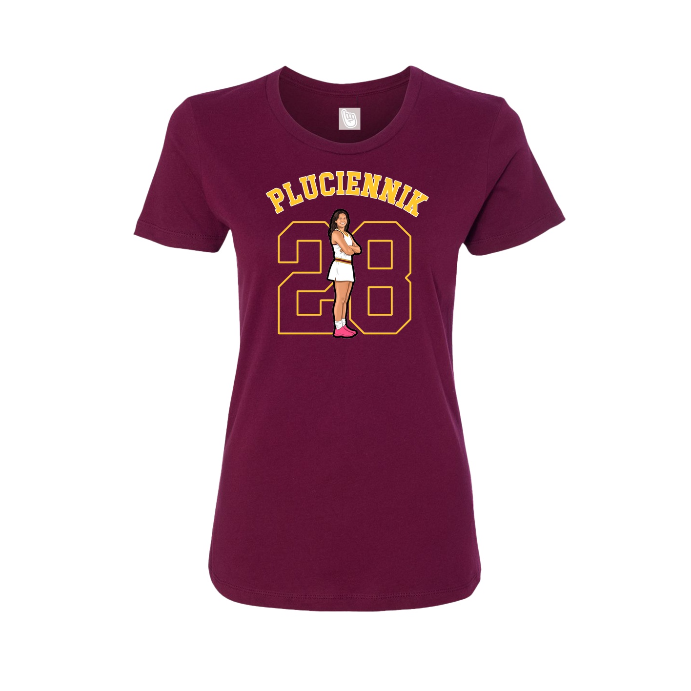 Fitted Women's Tee — Shirsey Arch in Maroon
