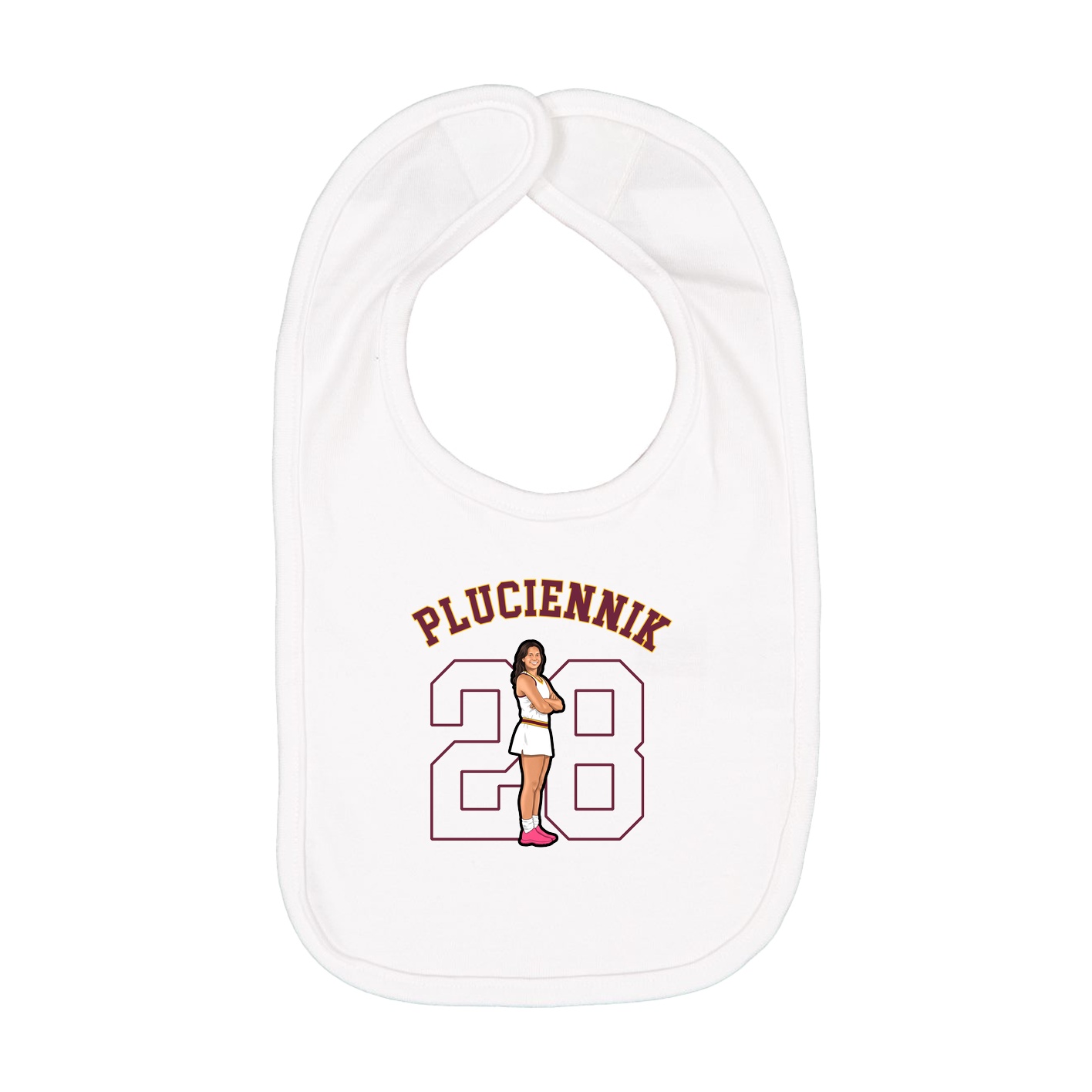 Infant Bib — Shirsey Arch in White
