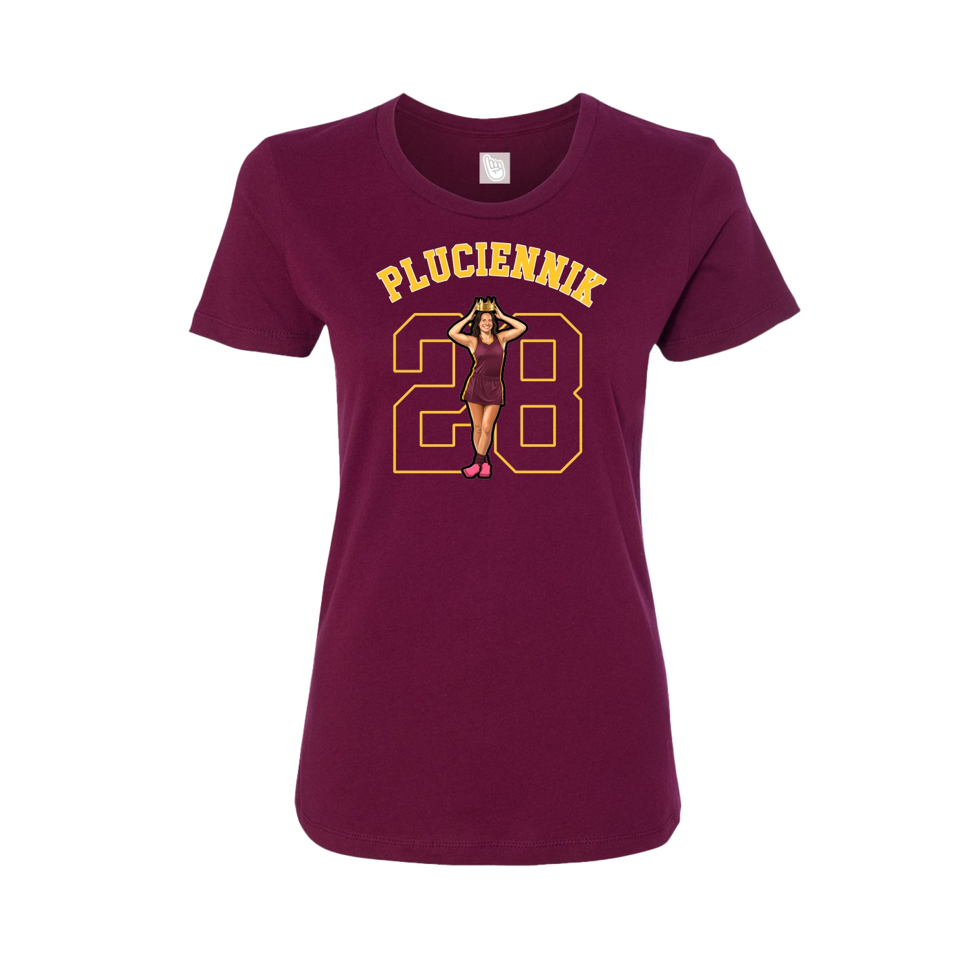 Fitted Women's Tee — Shirsey Arch in Maroon