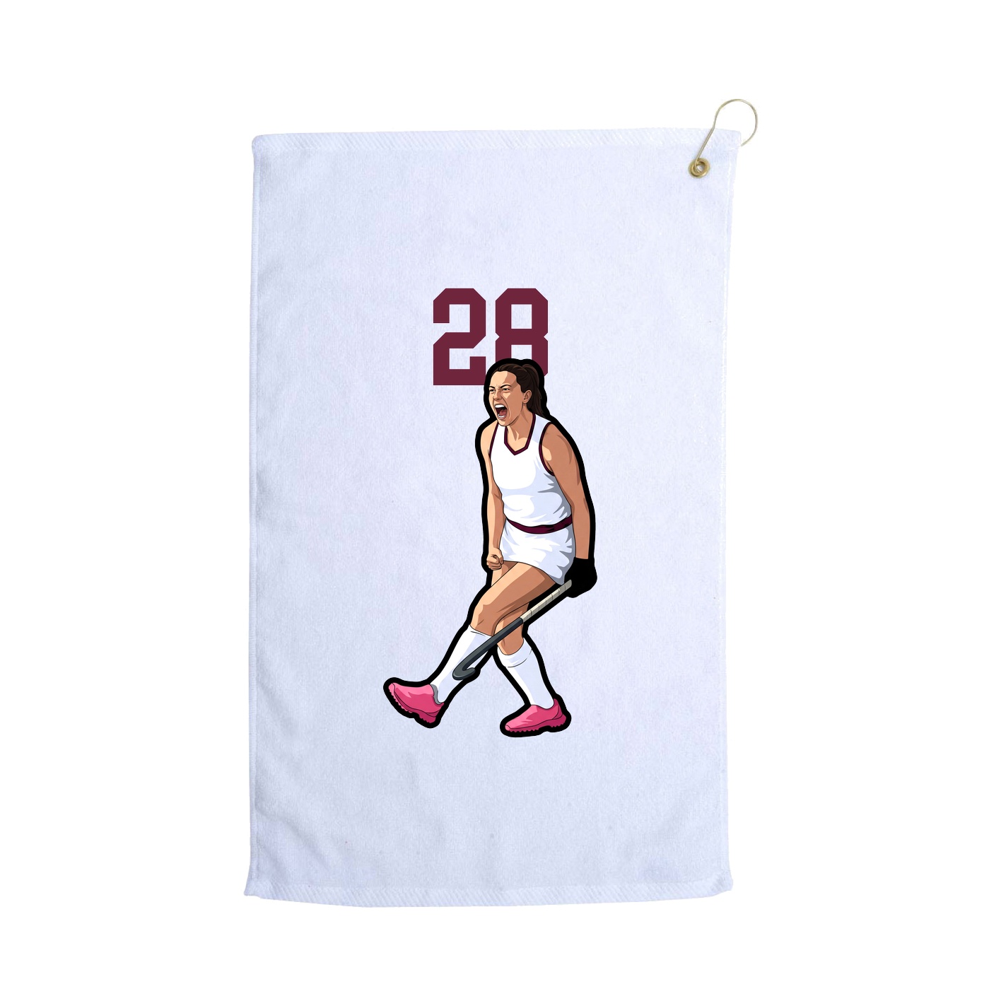 Golf Towel — Number Top in White