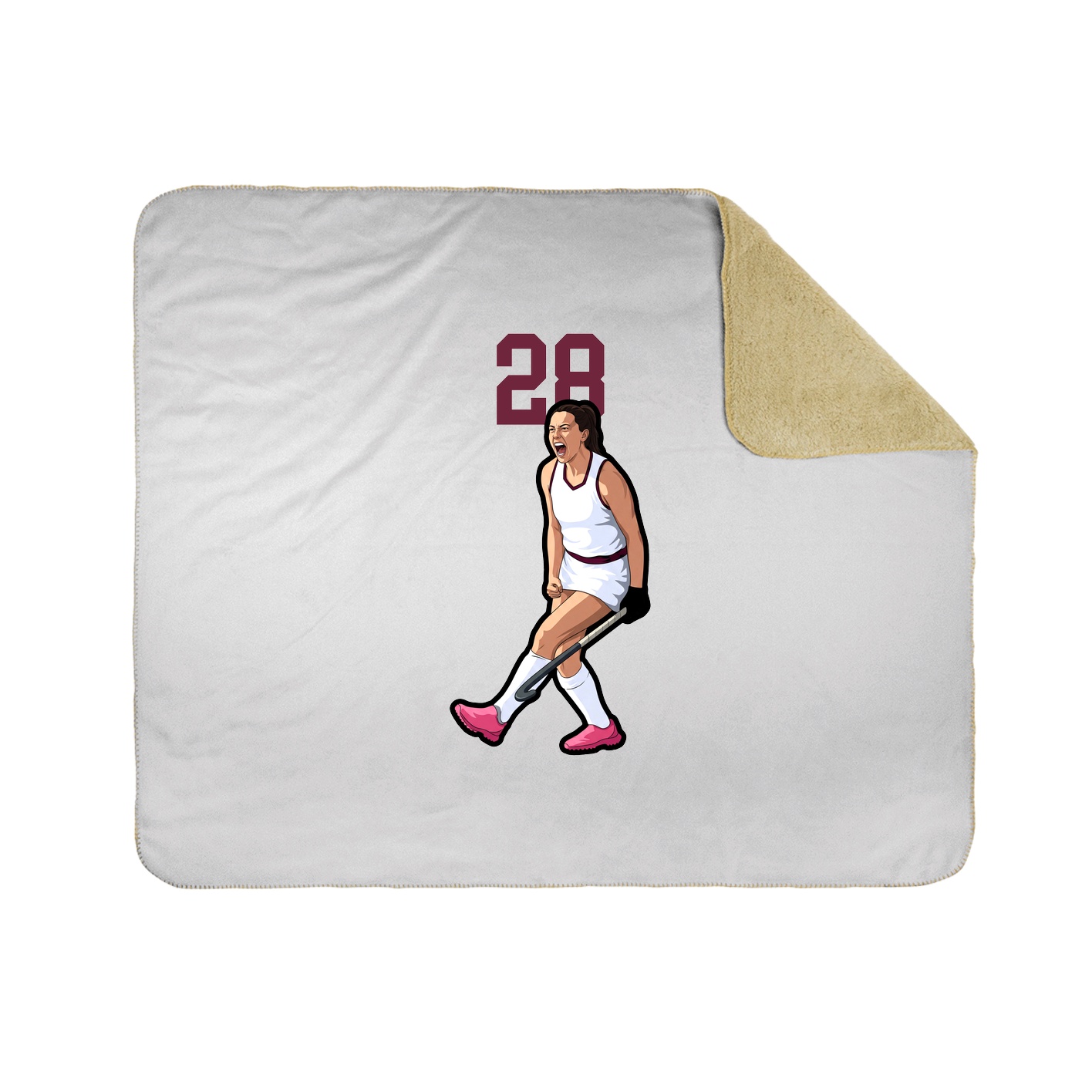 Throw Blanket — Number Top in White