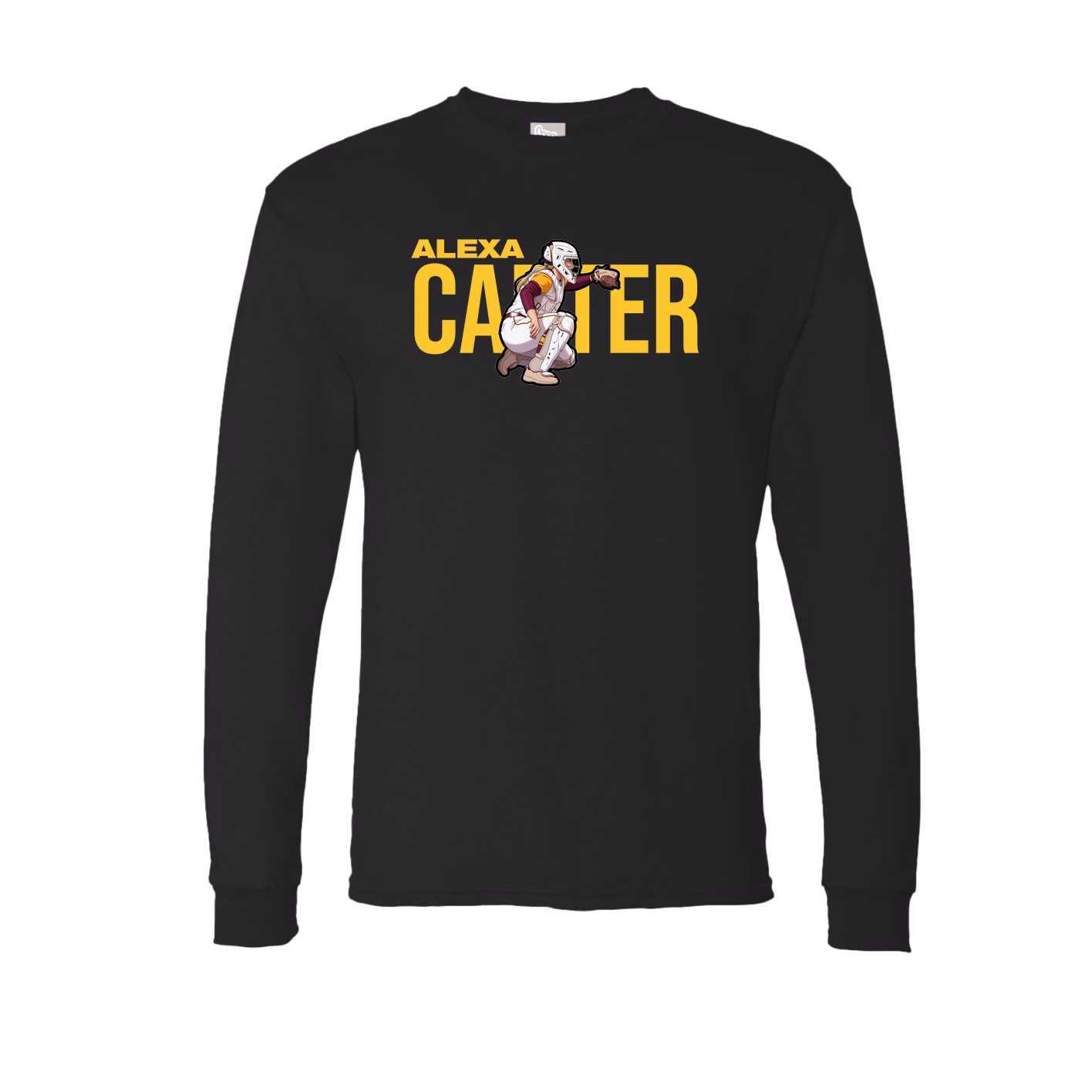 Long Sleeve Tee — Player Name in Black