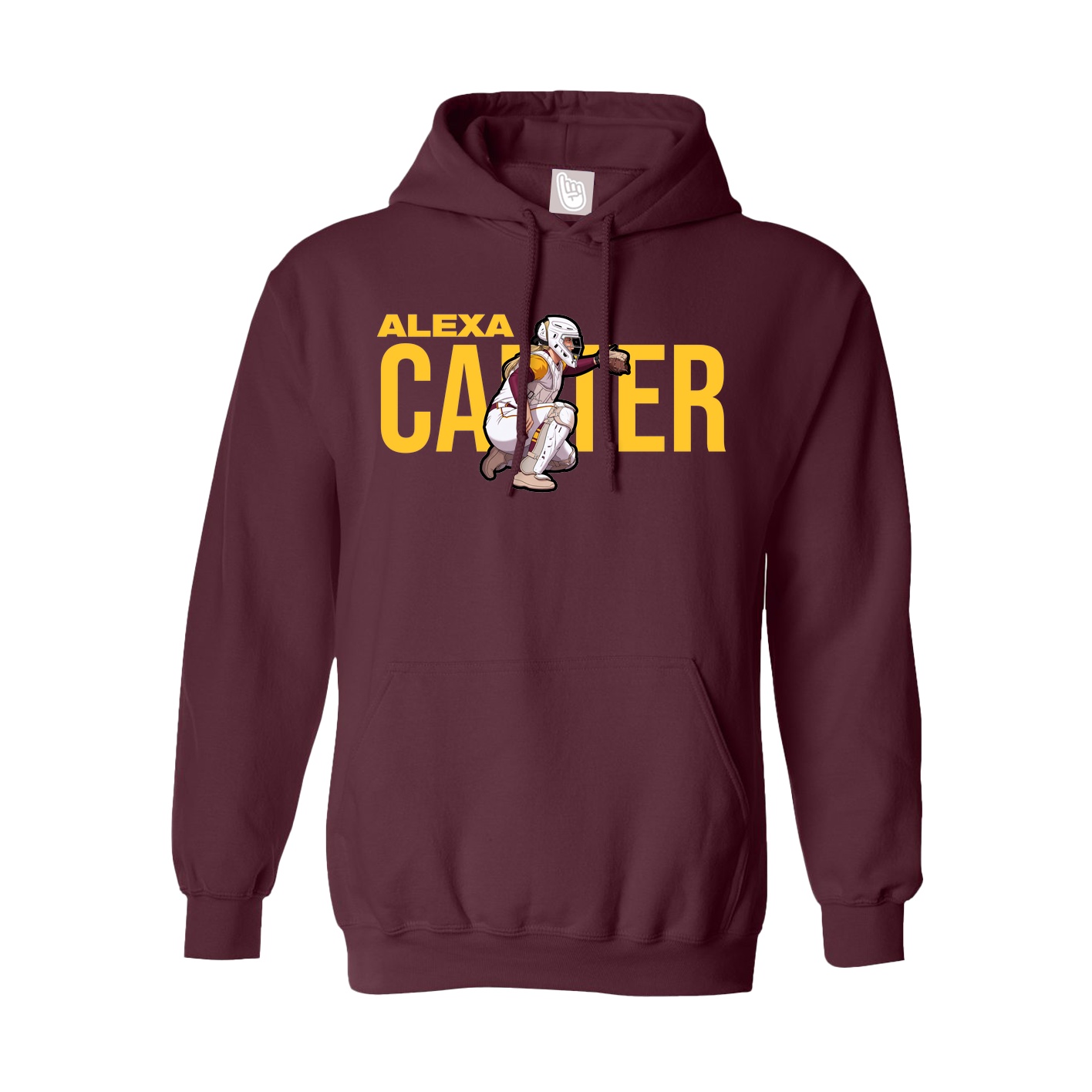 Hoodie — Player Name in Maroon