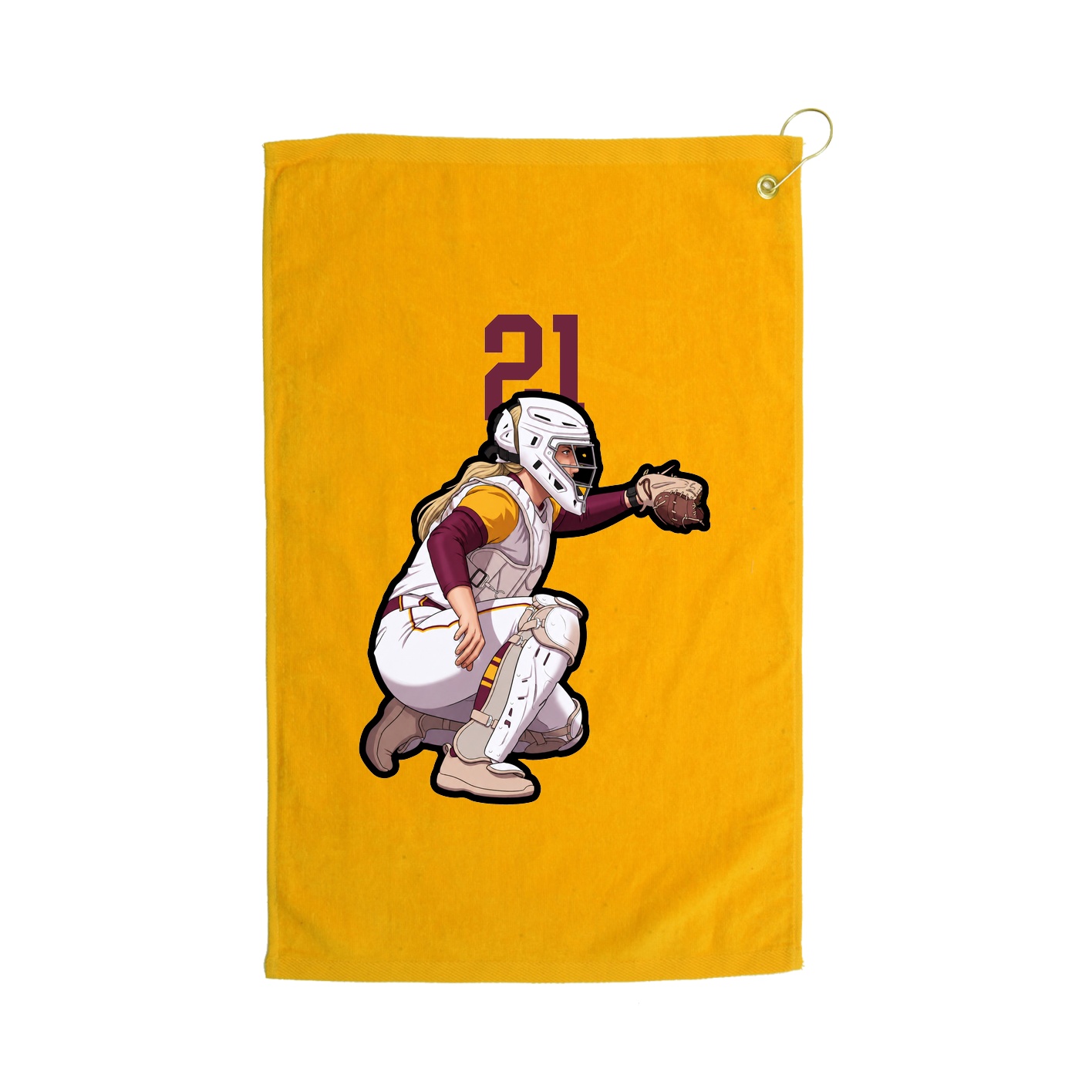 Golf Towel — Number Top in Gold