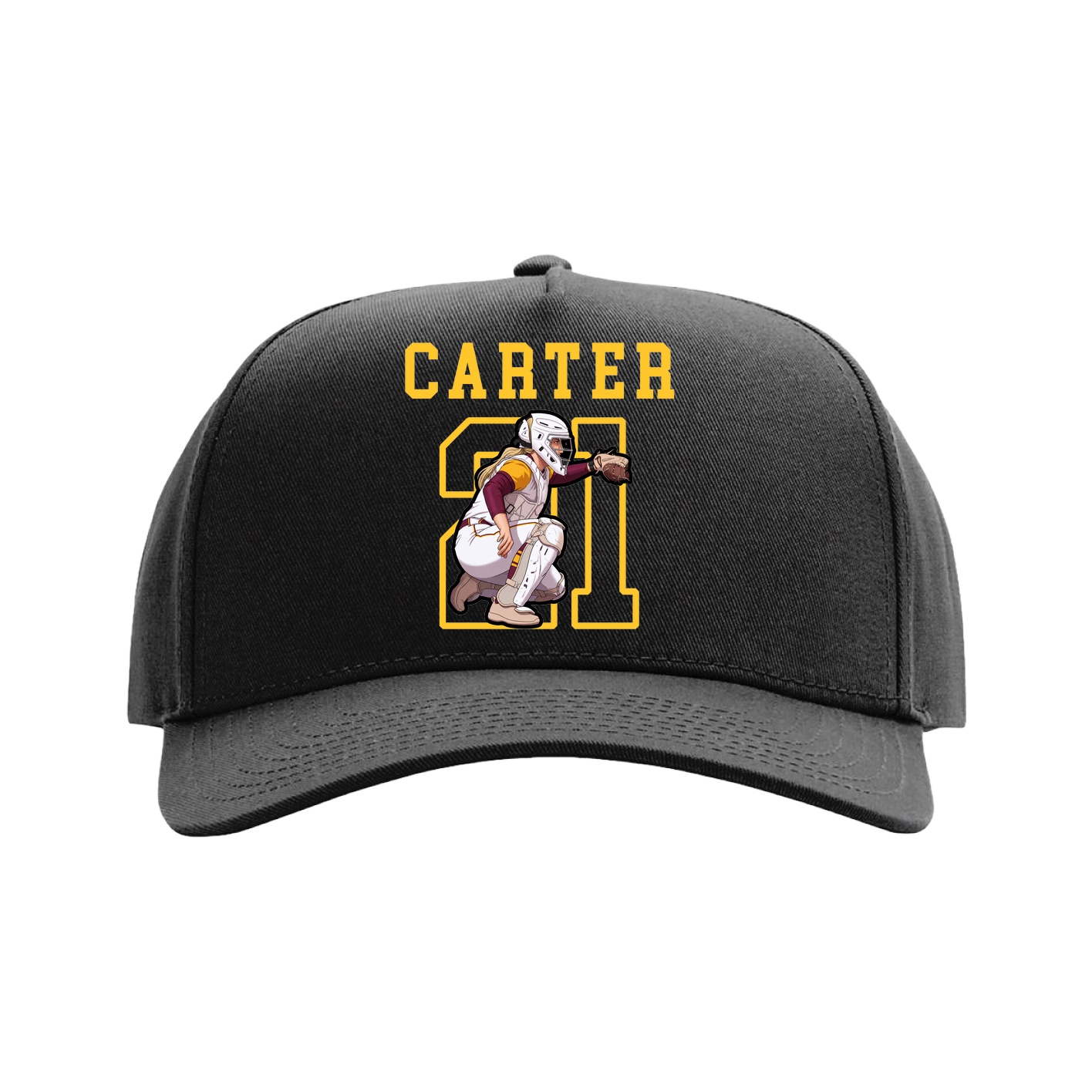 Full Fabric Five-Panel Champ Cap — Shirsey in Black