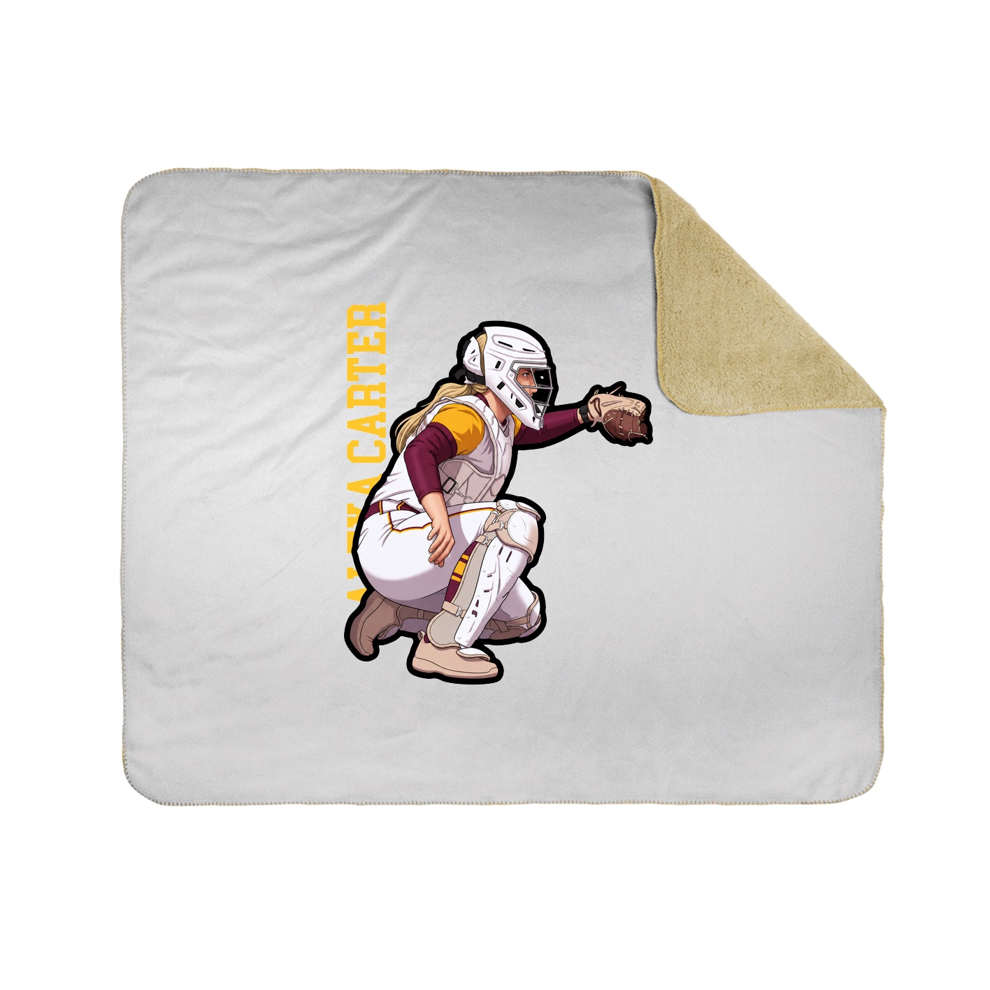 Throw Blanket — Name Vertical in White