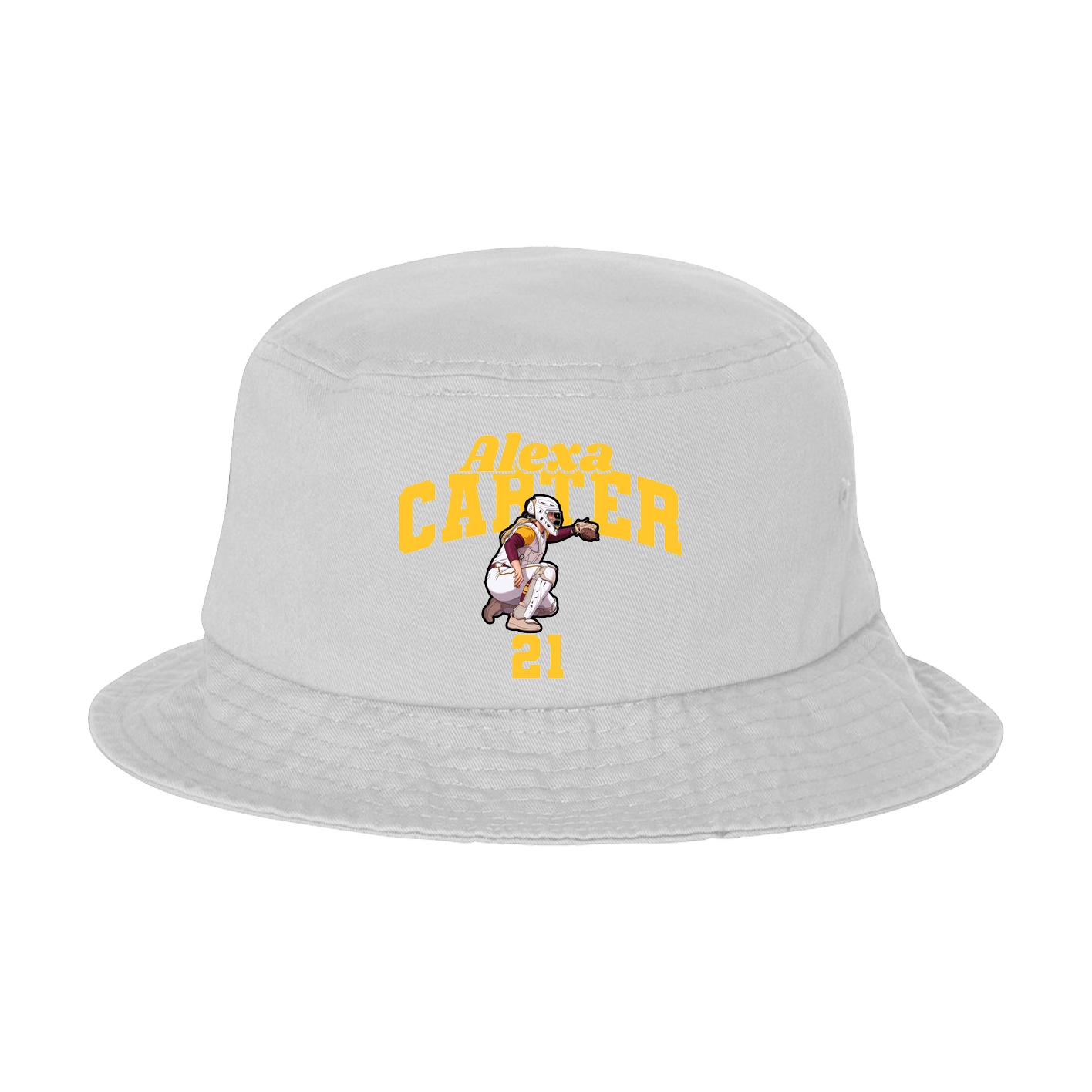 Bucket Cap — Signature Arch in White
