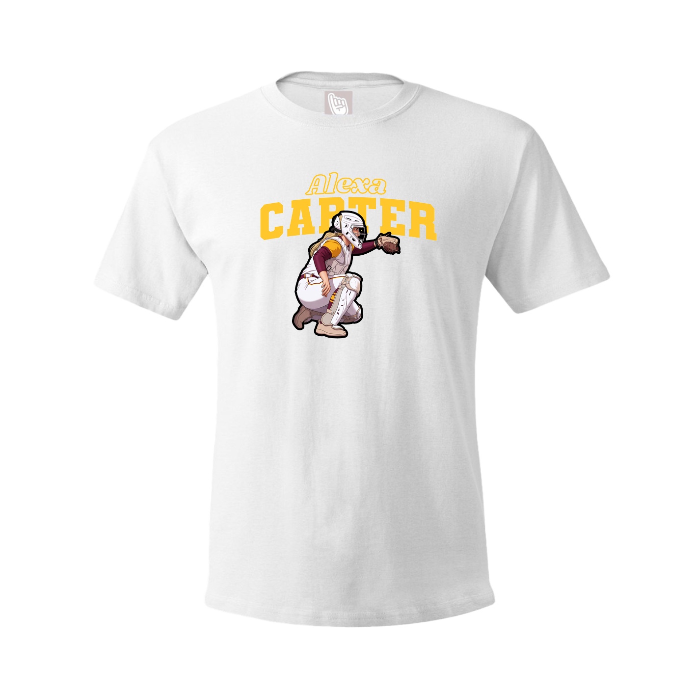 Youth Tee — Name Arch in White