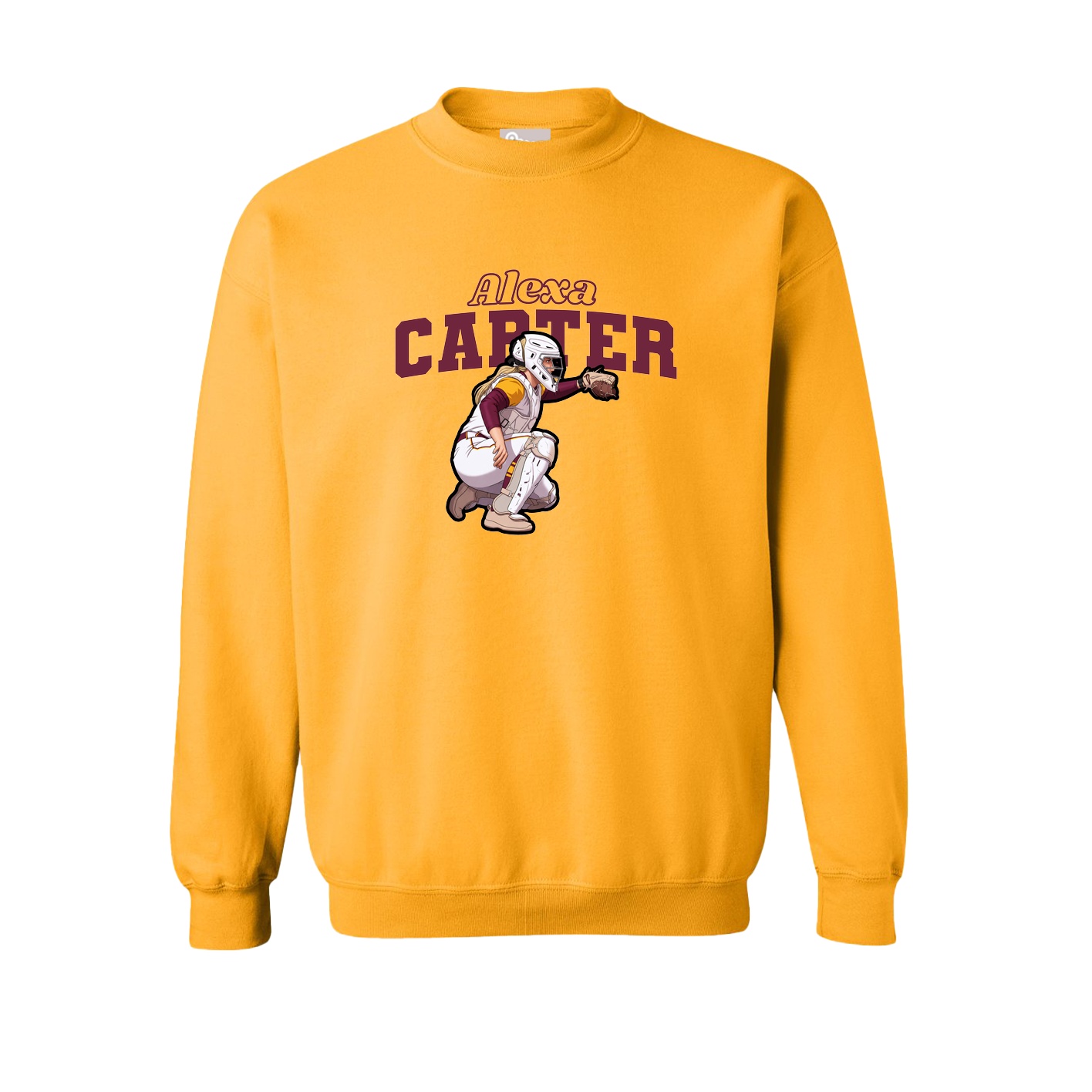 Fleece Crew — Name Arch in Gold