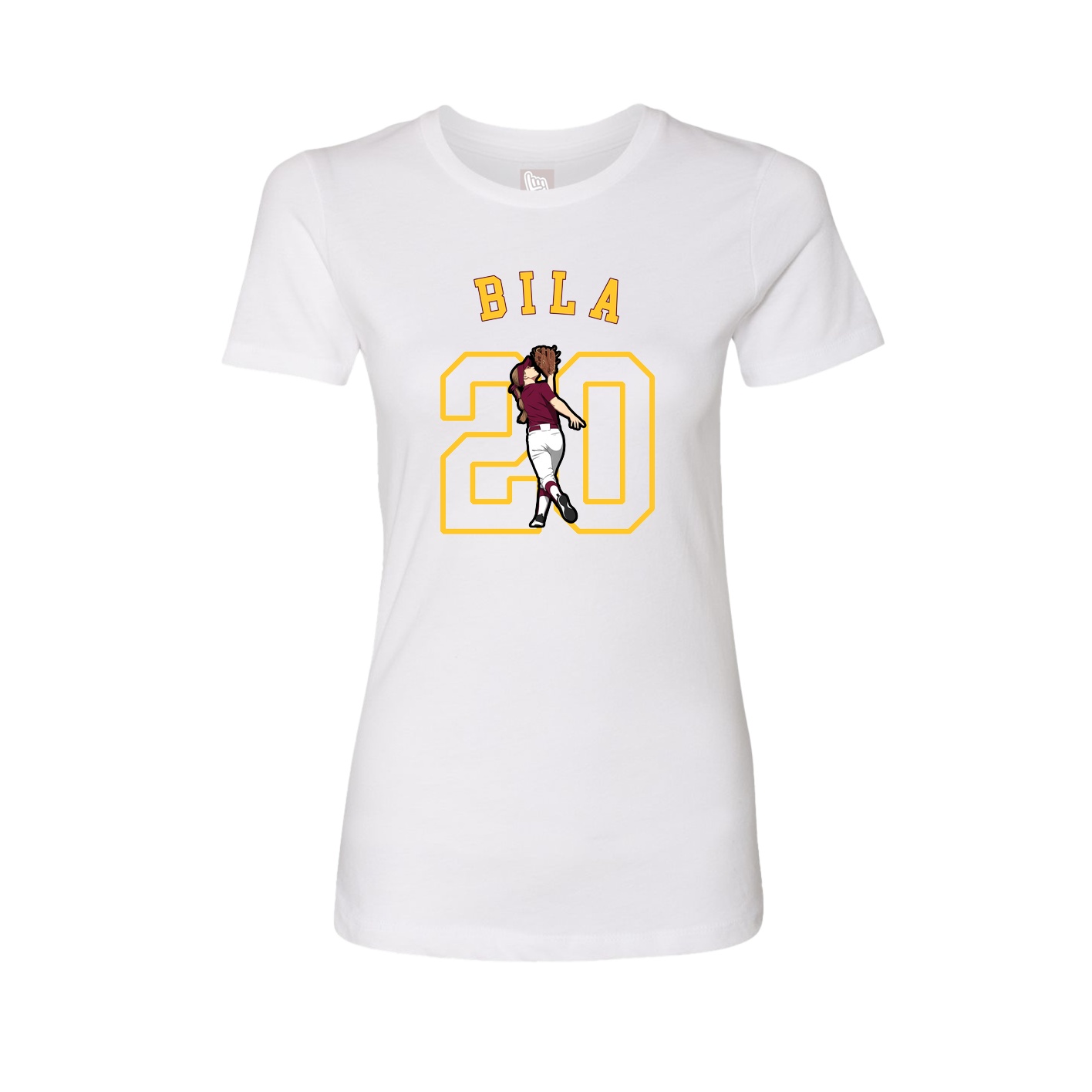 Fitted Women's Tee — Shirsey Arch in White