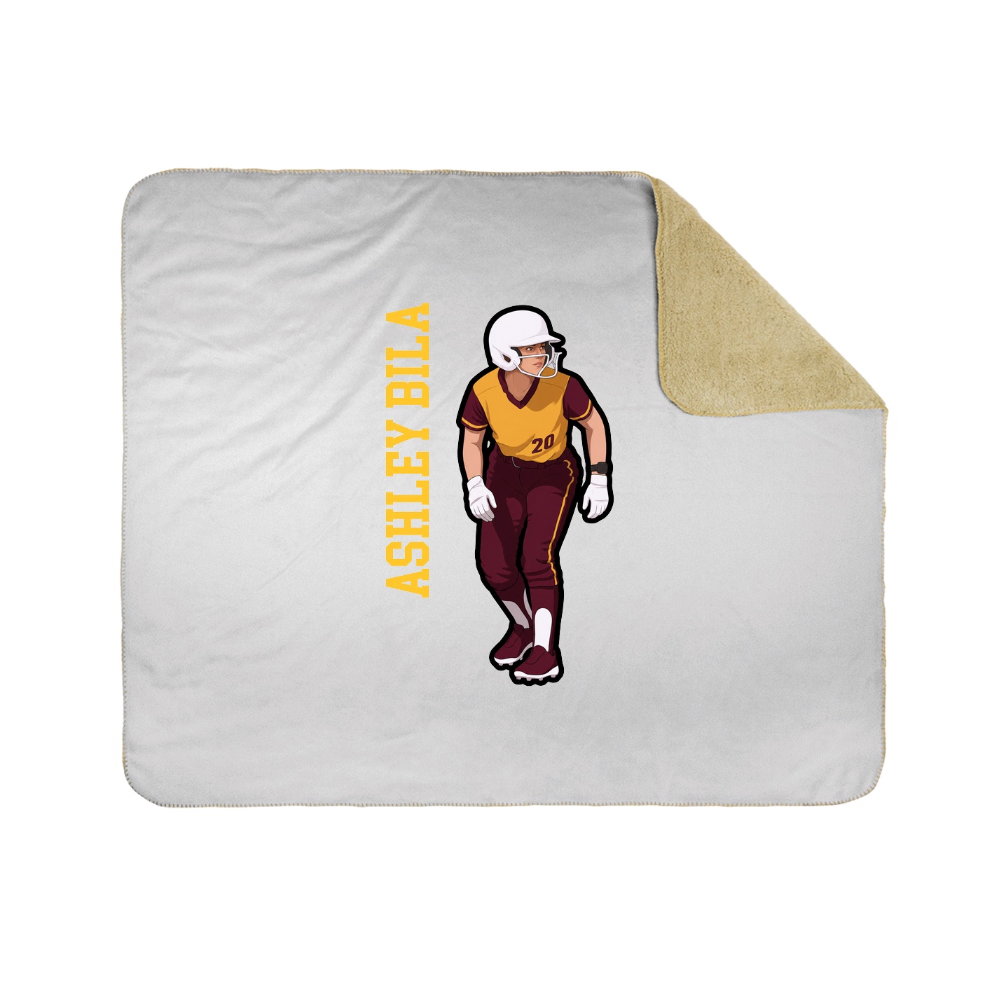 Throw Blanket — Name Vertical in White