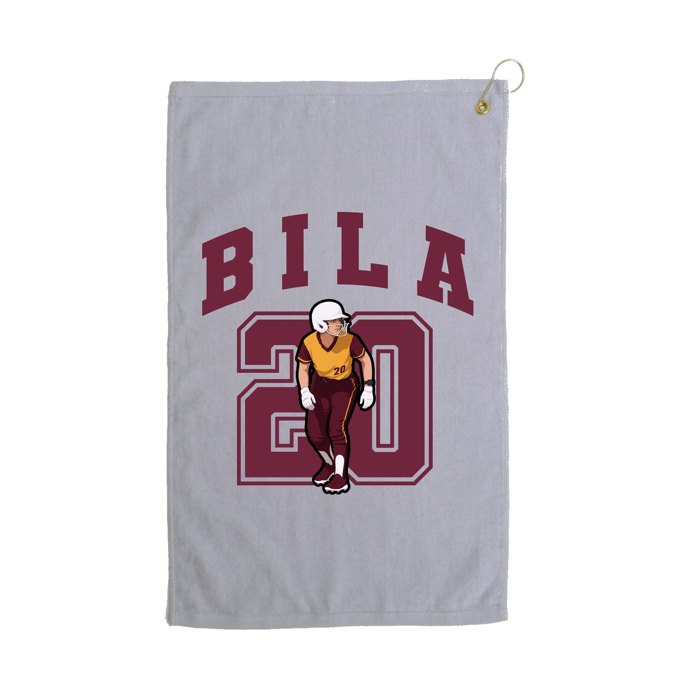 Golf Towel — Number in Grey