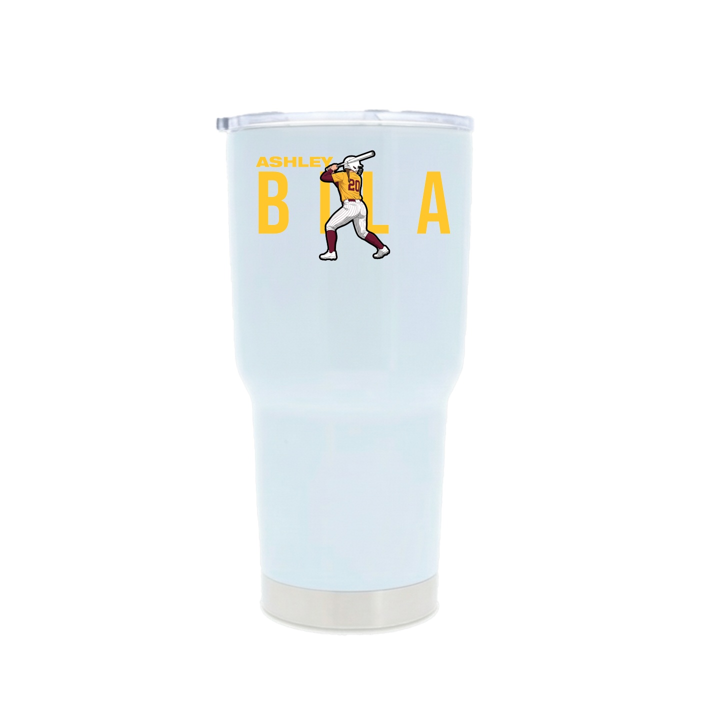 30oz Stainless Steel Tumbler — Player Name in White