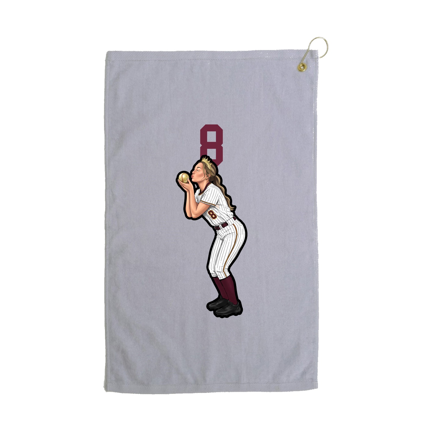 Golf Towel — Number Top in Grey