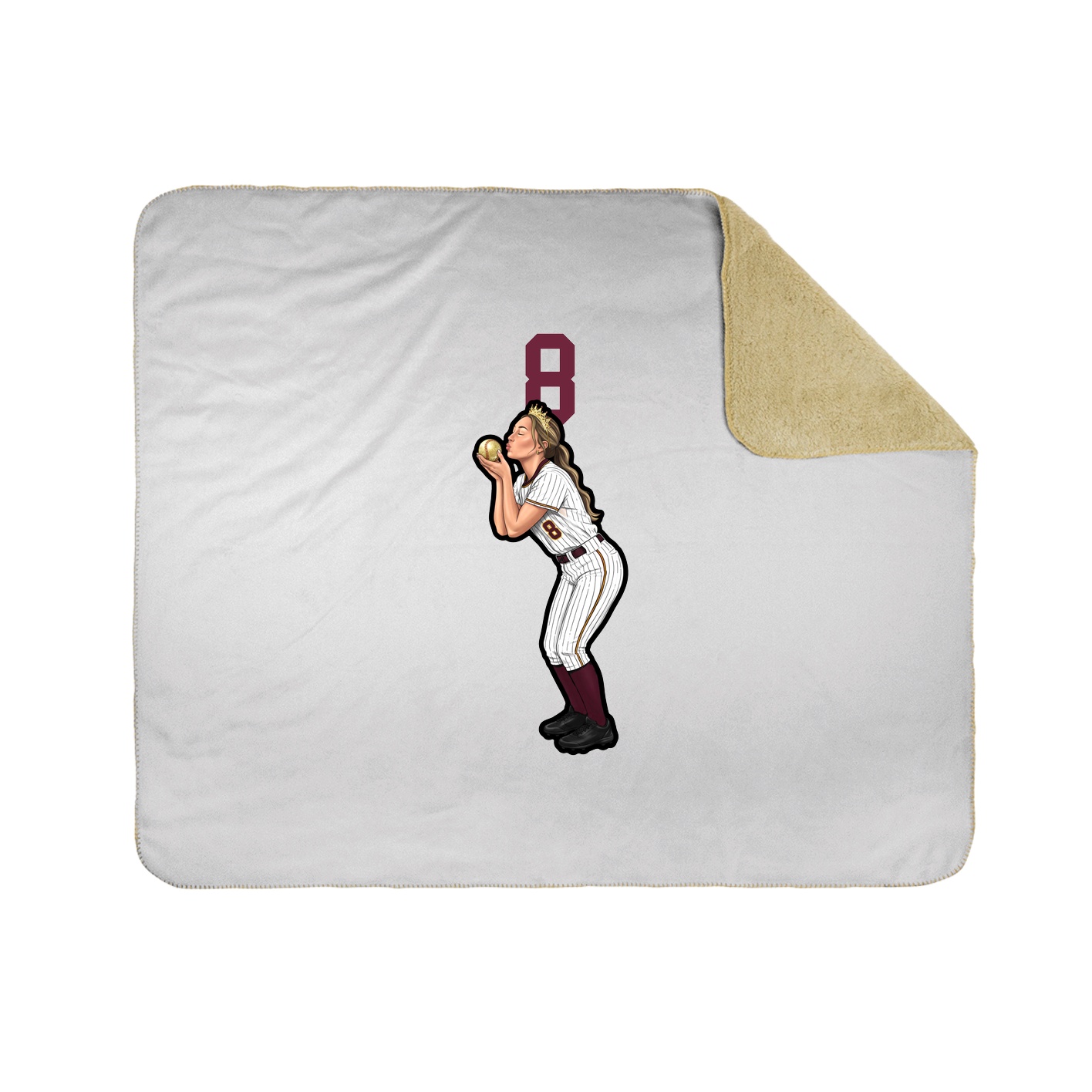 Throw Blanket — Number Top in White
