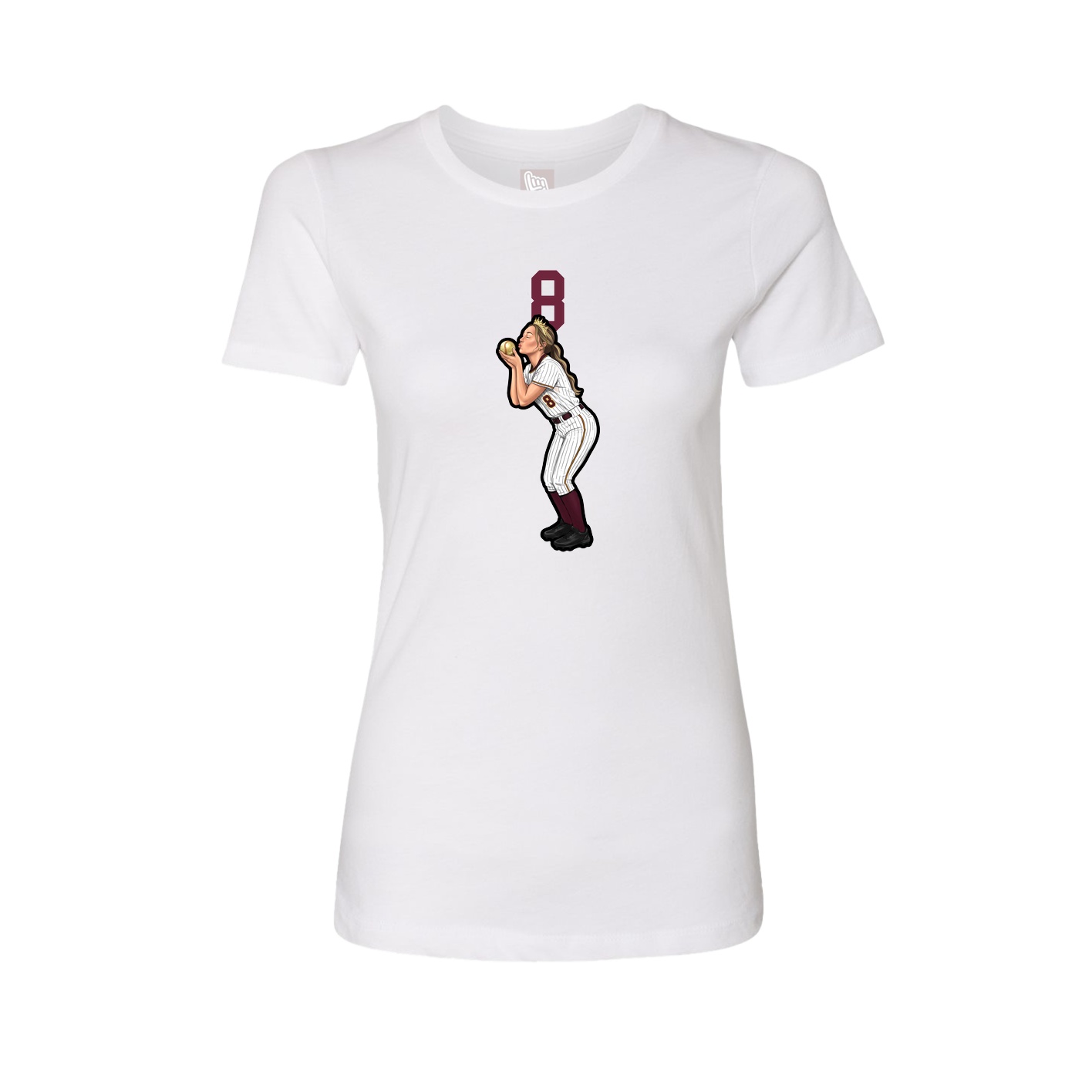 Fitted Women's Tee — Number Top in White