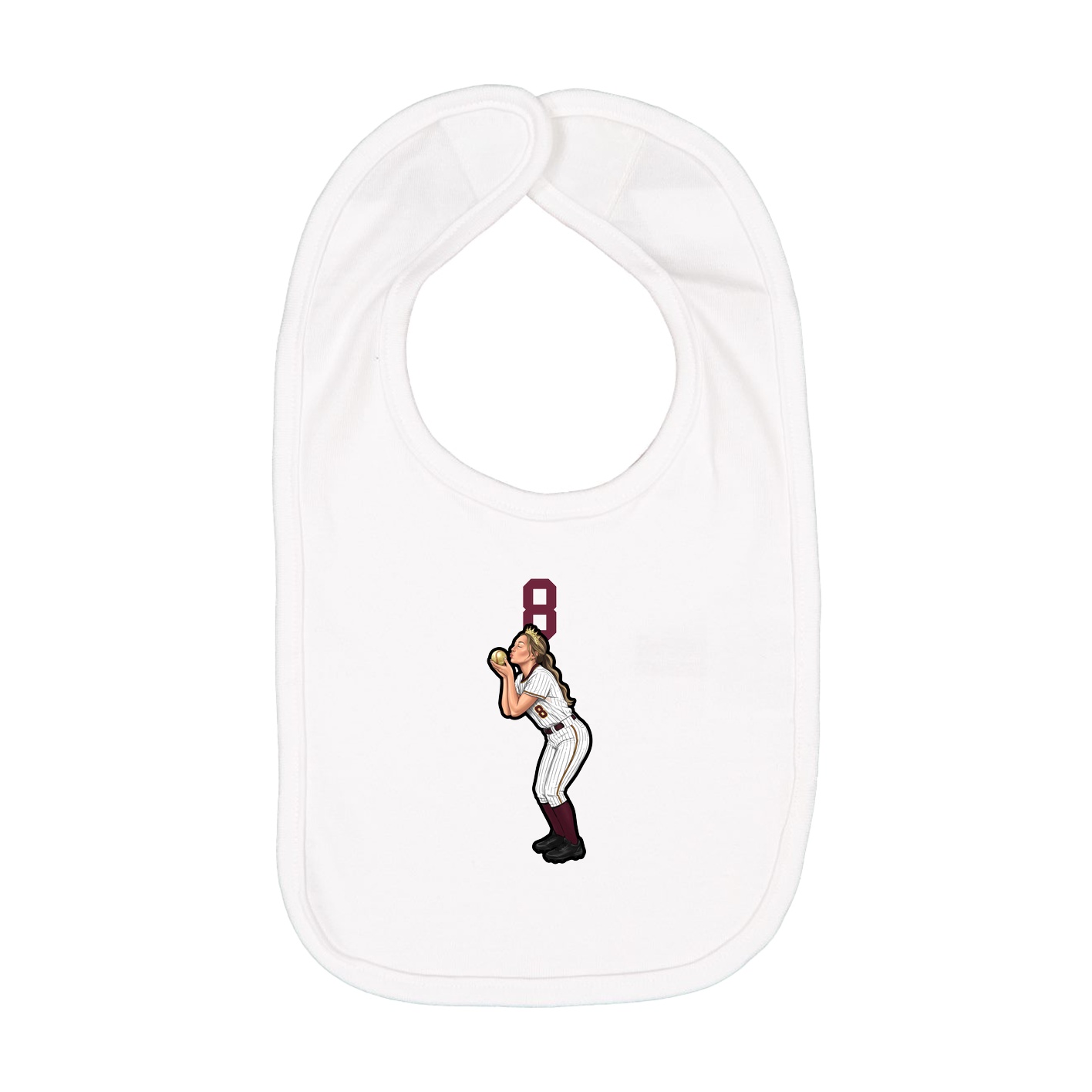 Infant Bib — Number Top in White