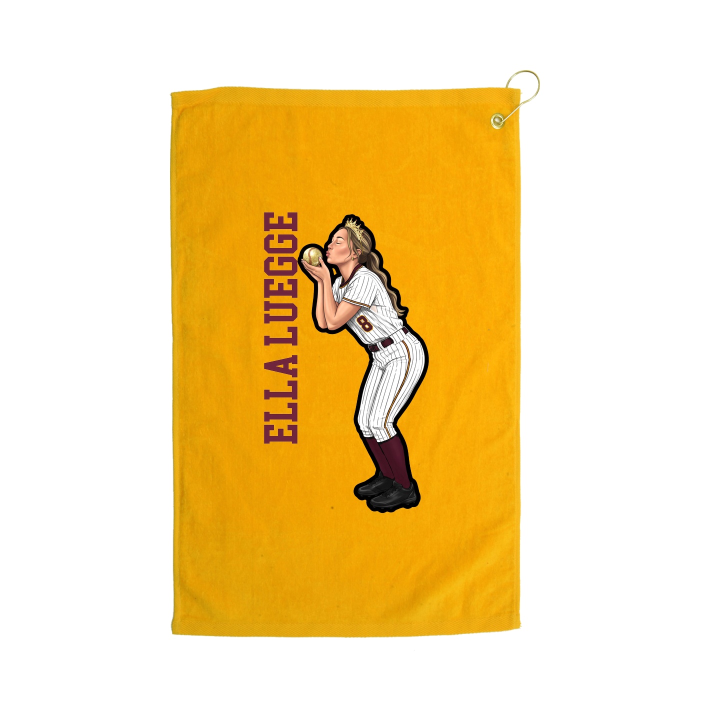 Golf Towel — Name Vertical in Gold