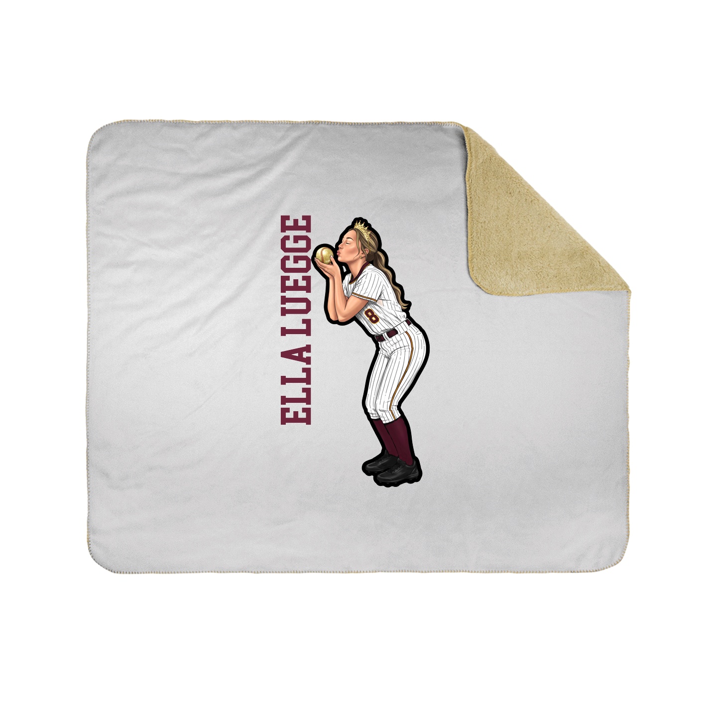 Throw Blanket — Name Vertical in White