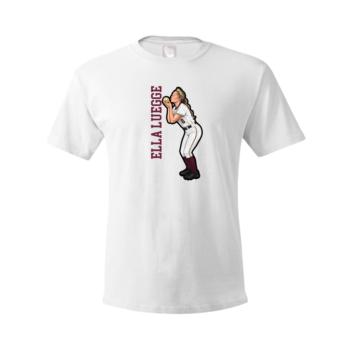 Tee — Name Vertical in White