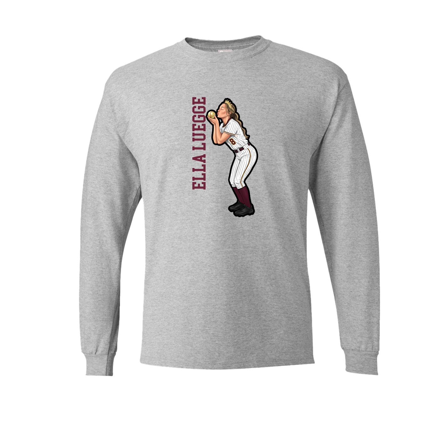 Long Sleeve Tee — Name Vertical in Grey