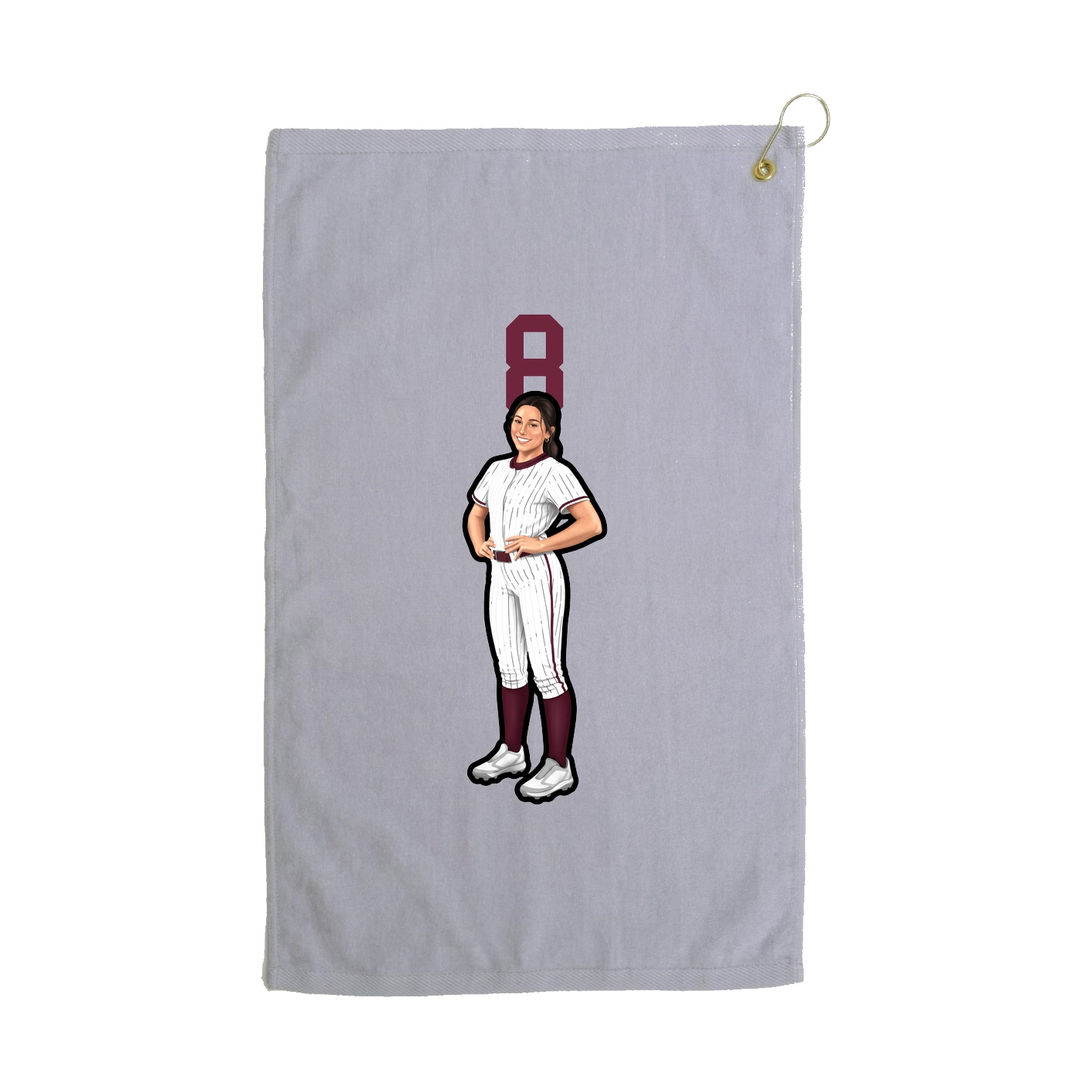 Golf Towel — Number Top in Grey