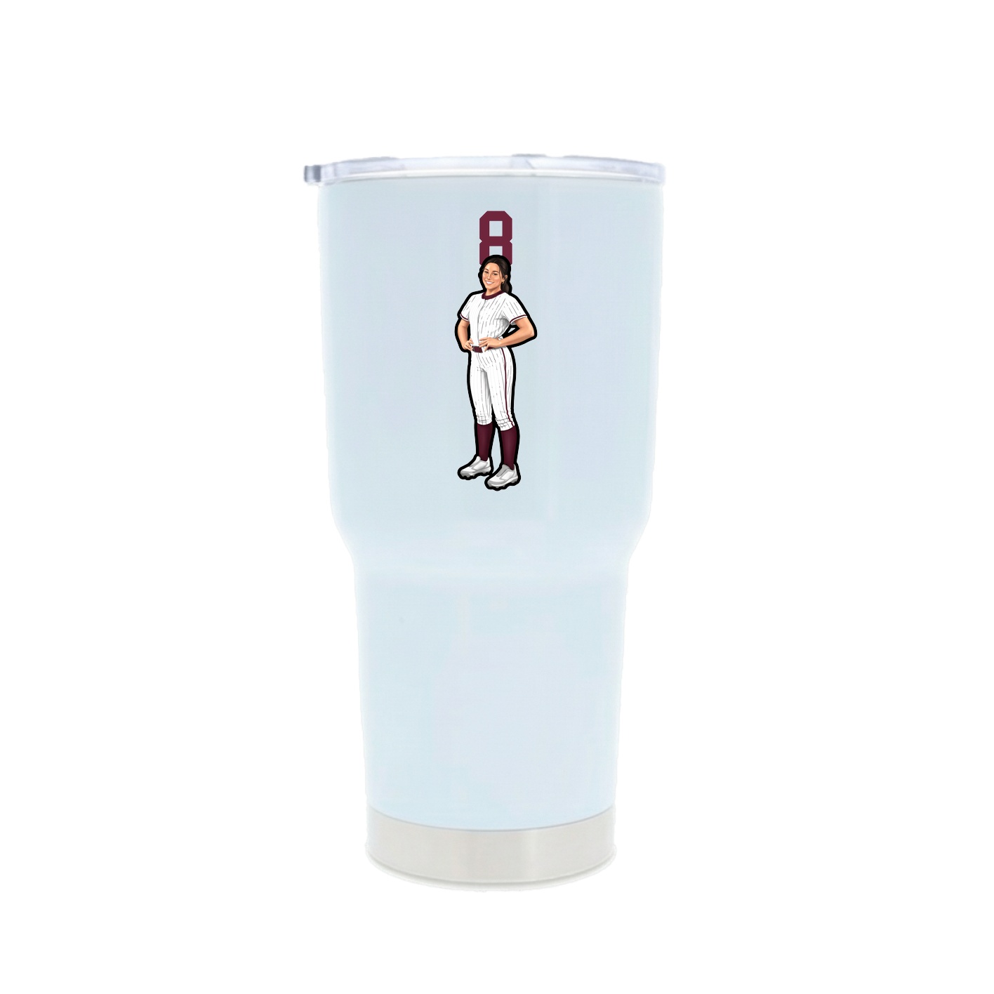 30oz Stainless Steel Tumbler — Number Top in White