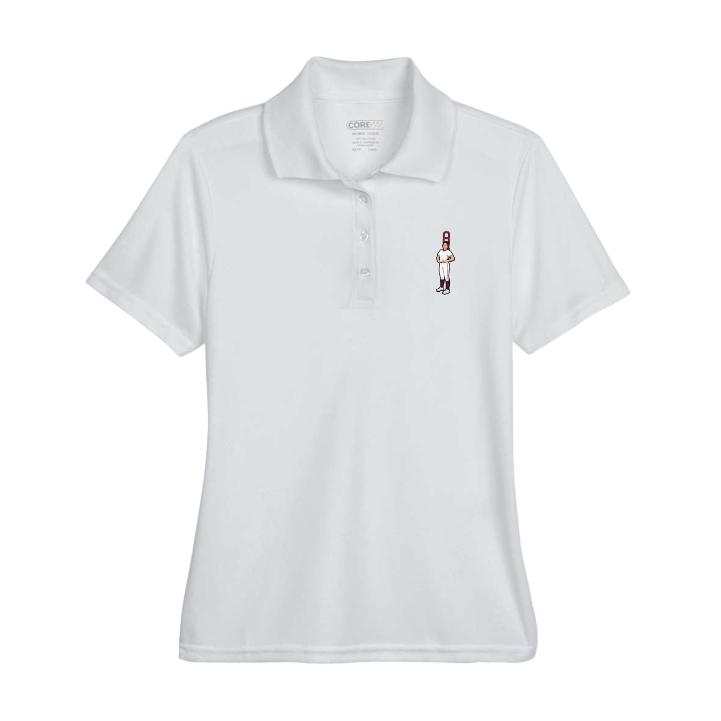 Womens Performance Polo — Number Top in Grey