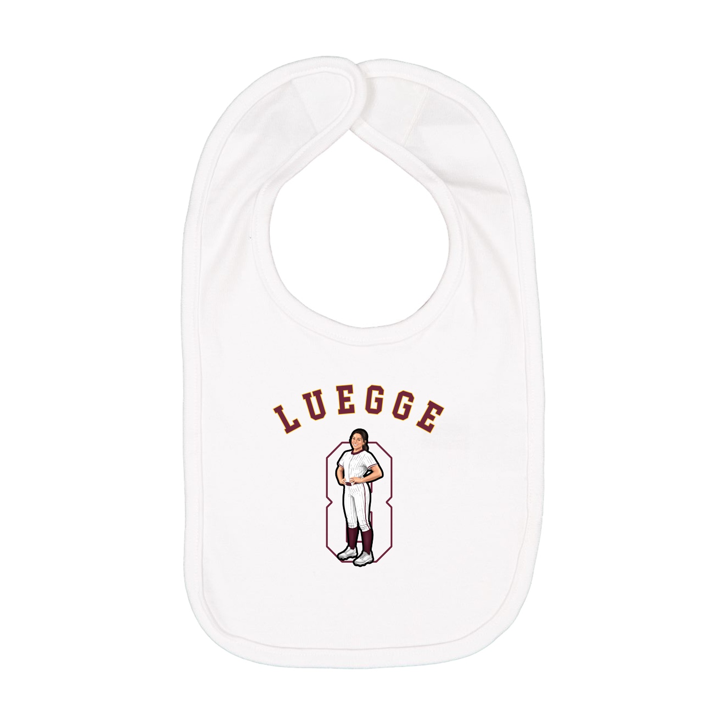 Infant Bib — Shirsey Arch in White