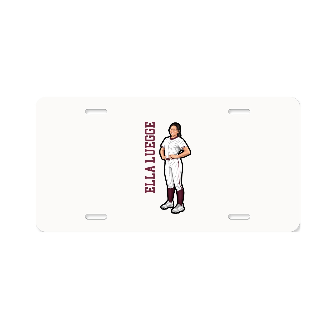 License Plate — Name Vertical in Classic
