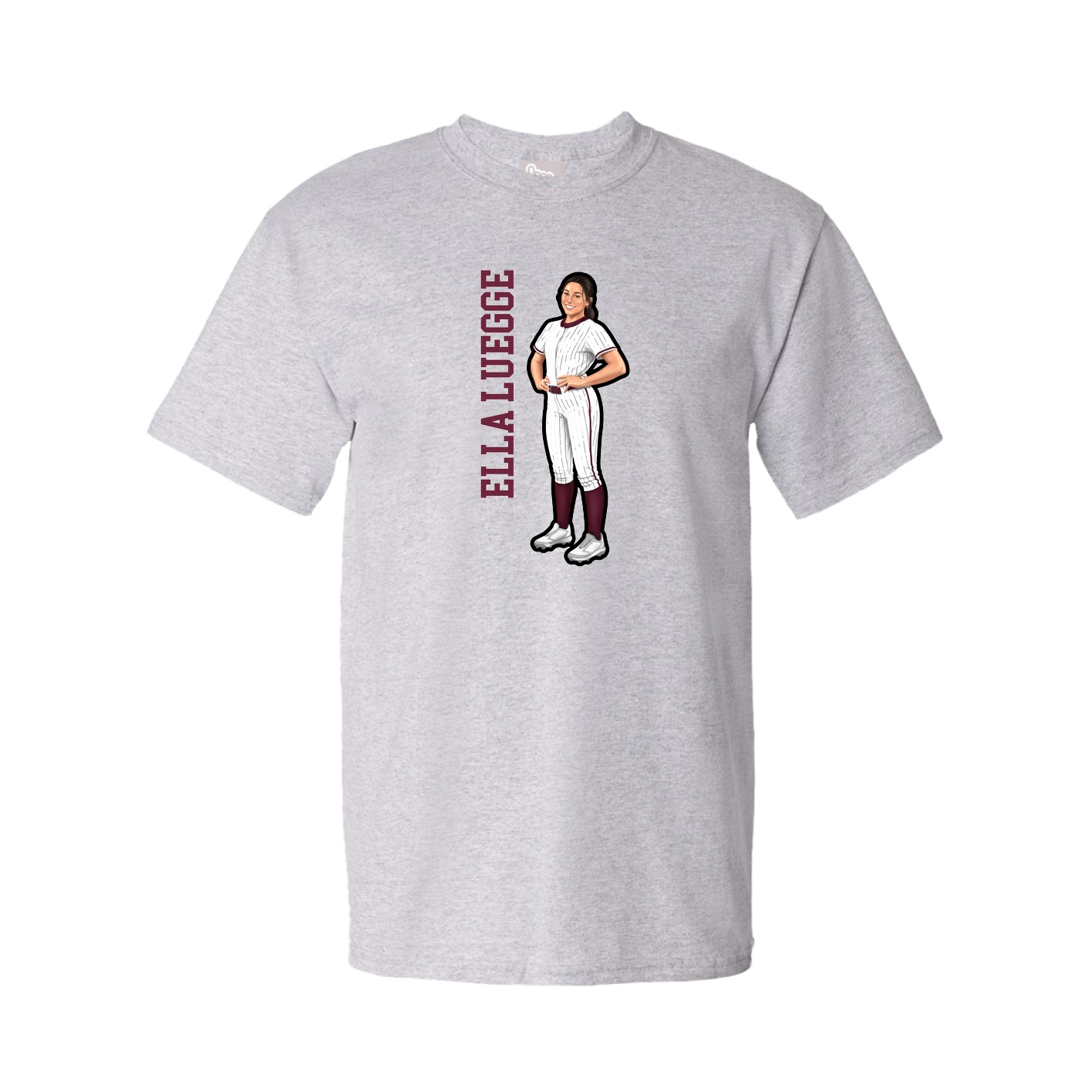 Youth Tee — Name Vertical in Grey