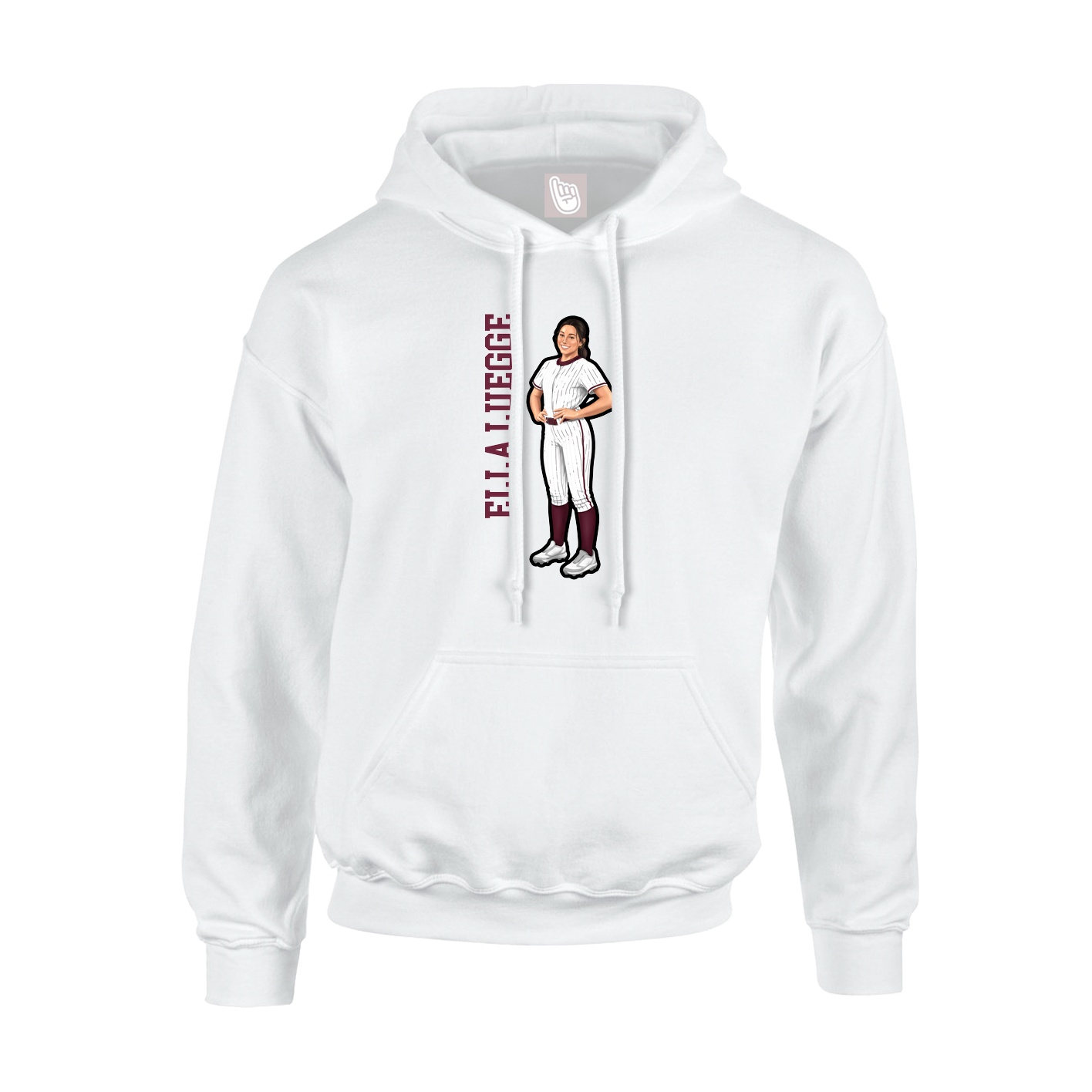 Hoodie — Name Vertical in White