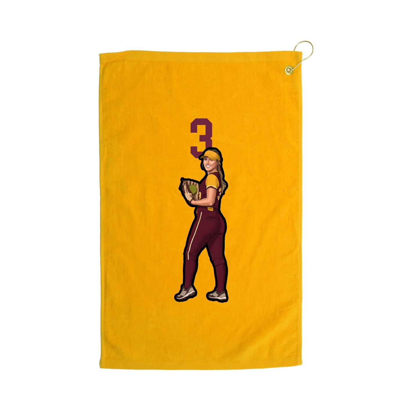 Golf Towel — Number Top in Gold