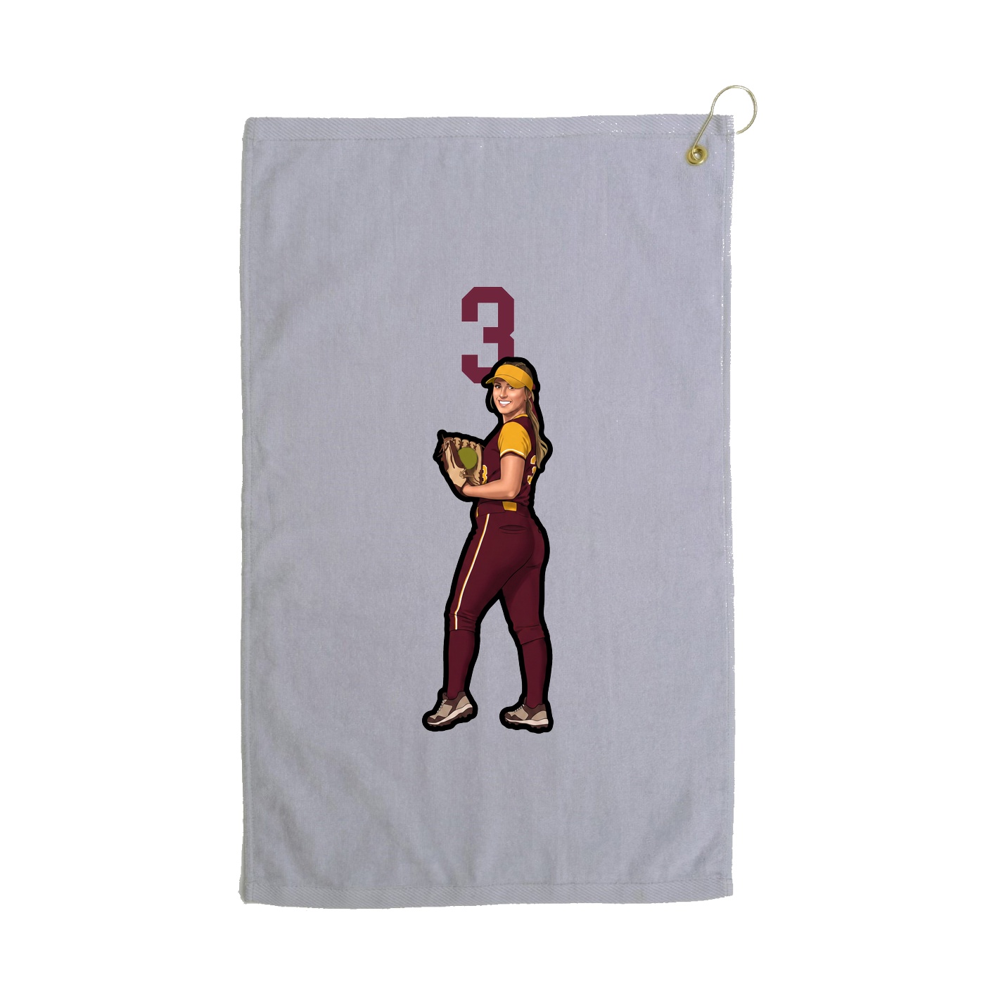 Golf Towel — Number Top in Grey