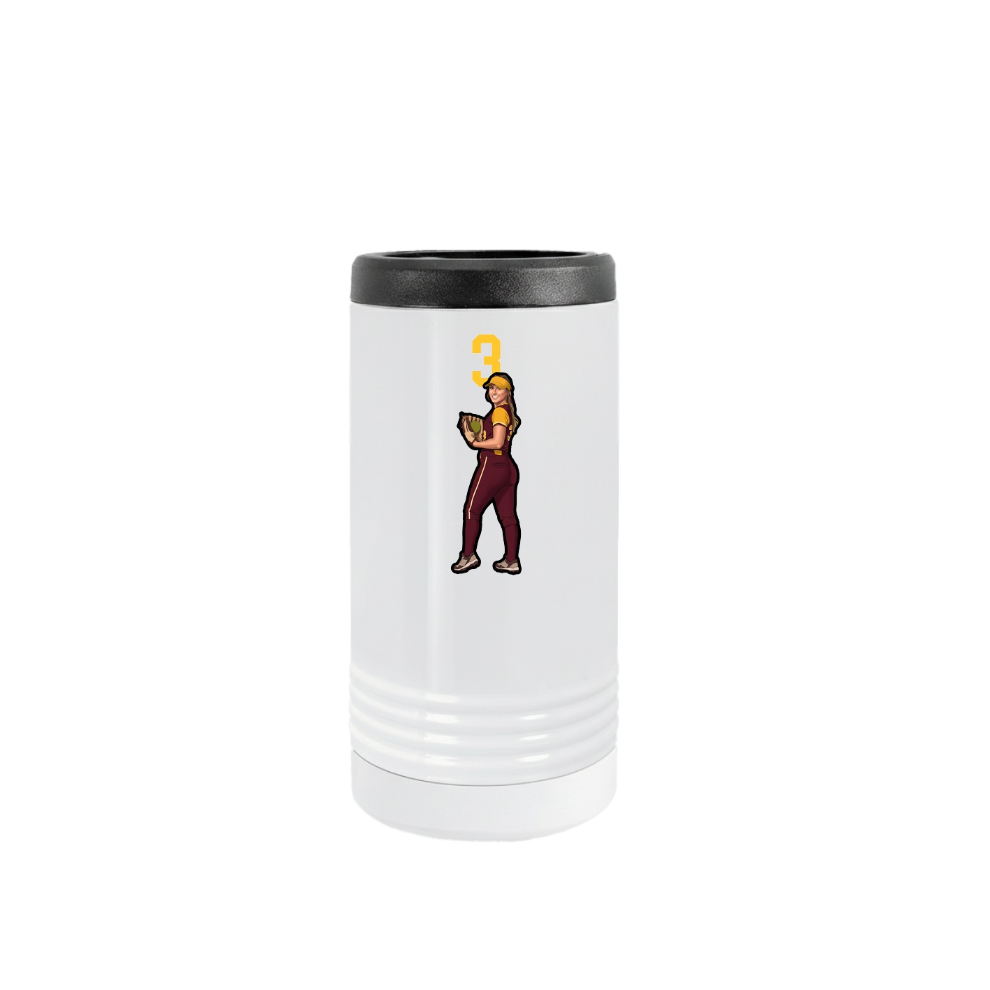 Slim Beverage Holder — Number Top in White